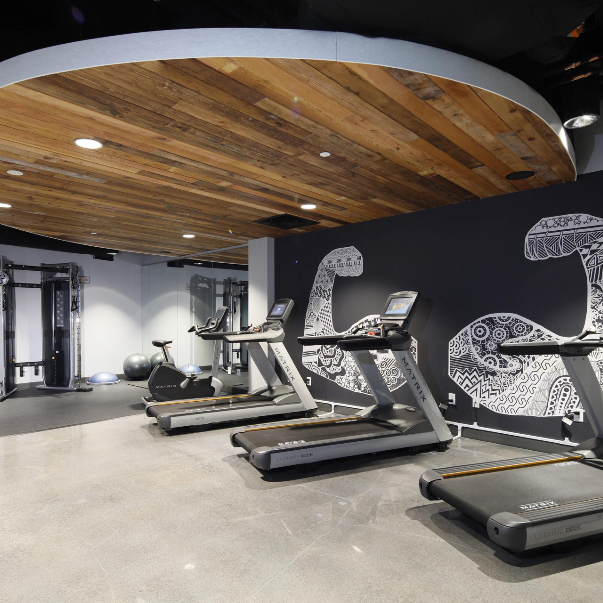 24 Hour Fitness Center with Echelon Fitness Mirror and Bike