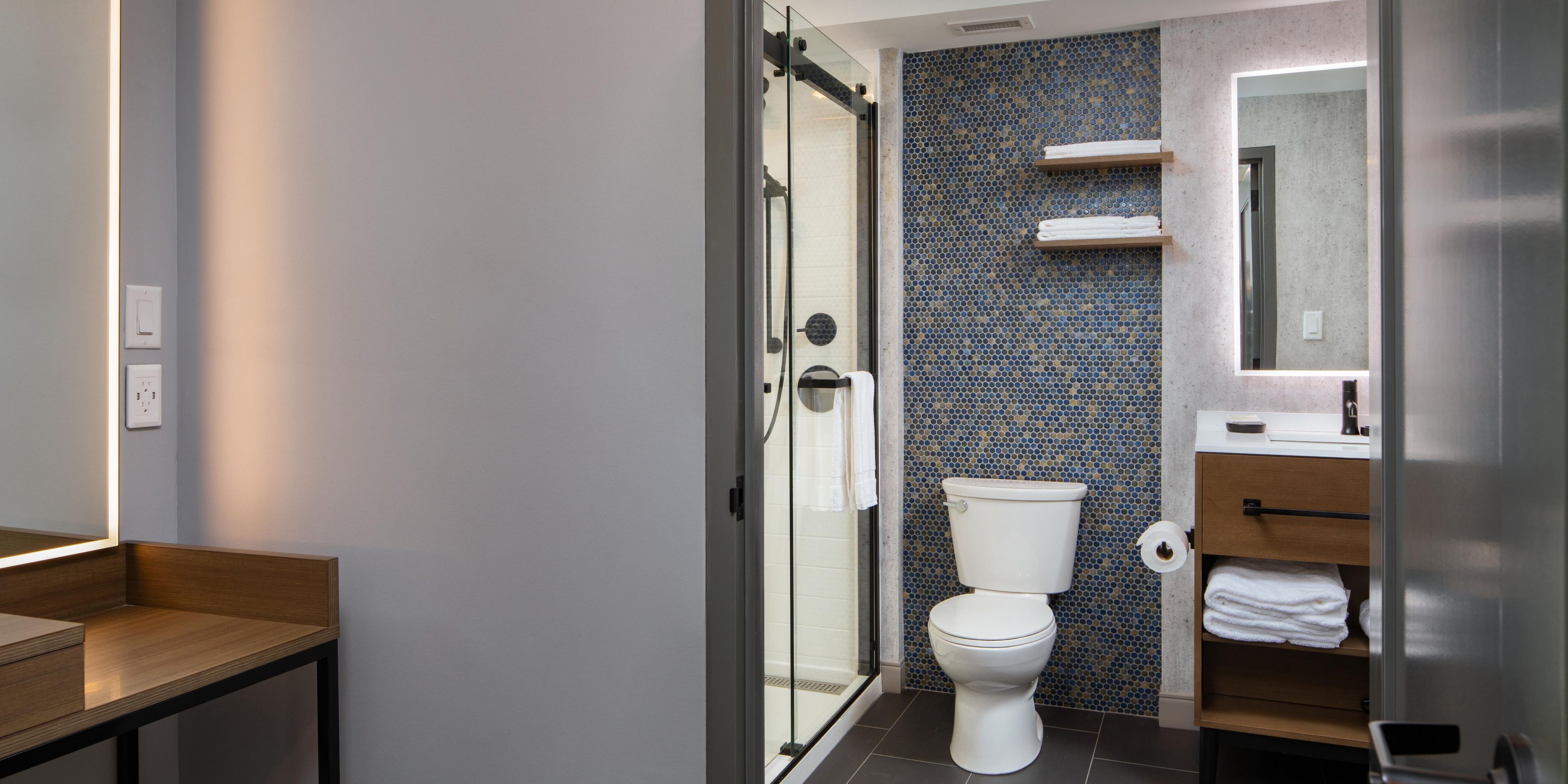 King Suite Spa Inspired Bathroom with Seated Vanity