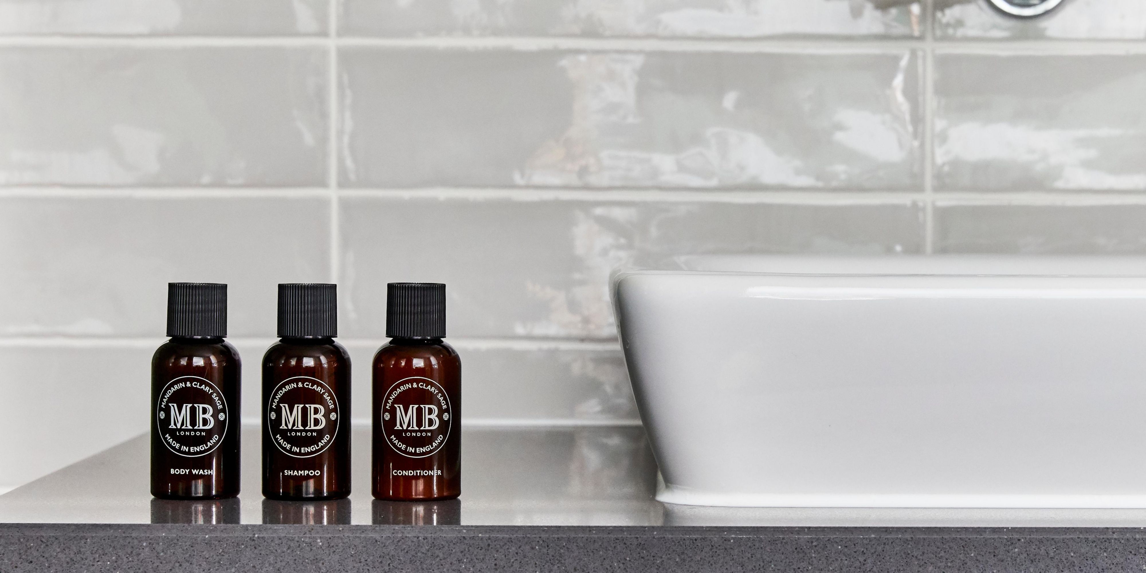Molton Brown premium toiletries.
