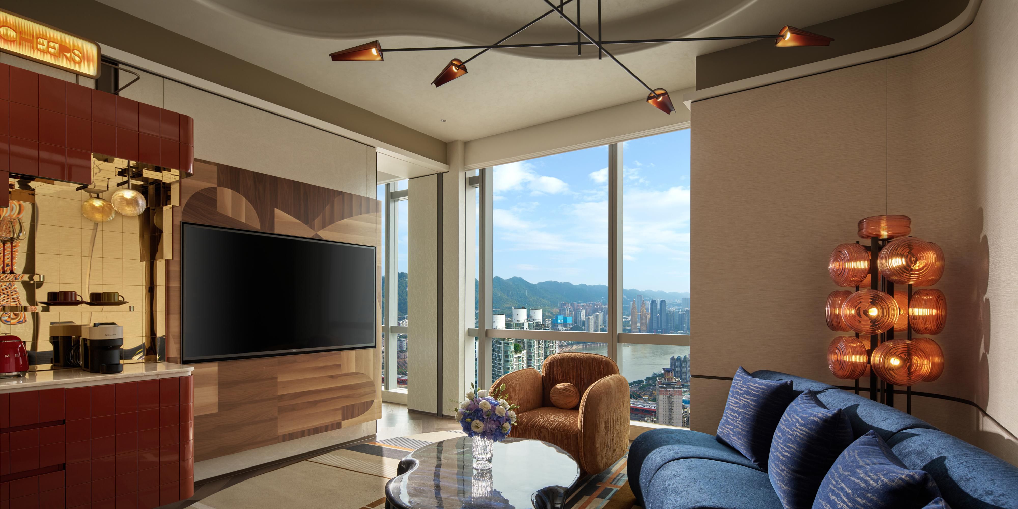 Living Room of 1 King Suite River View