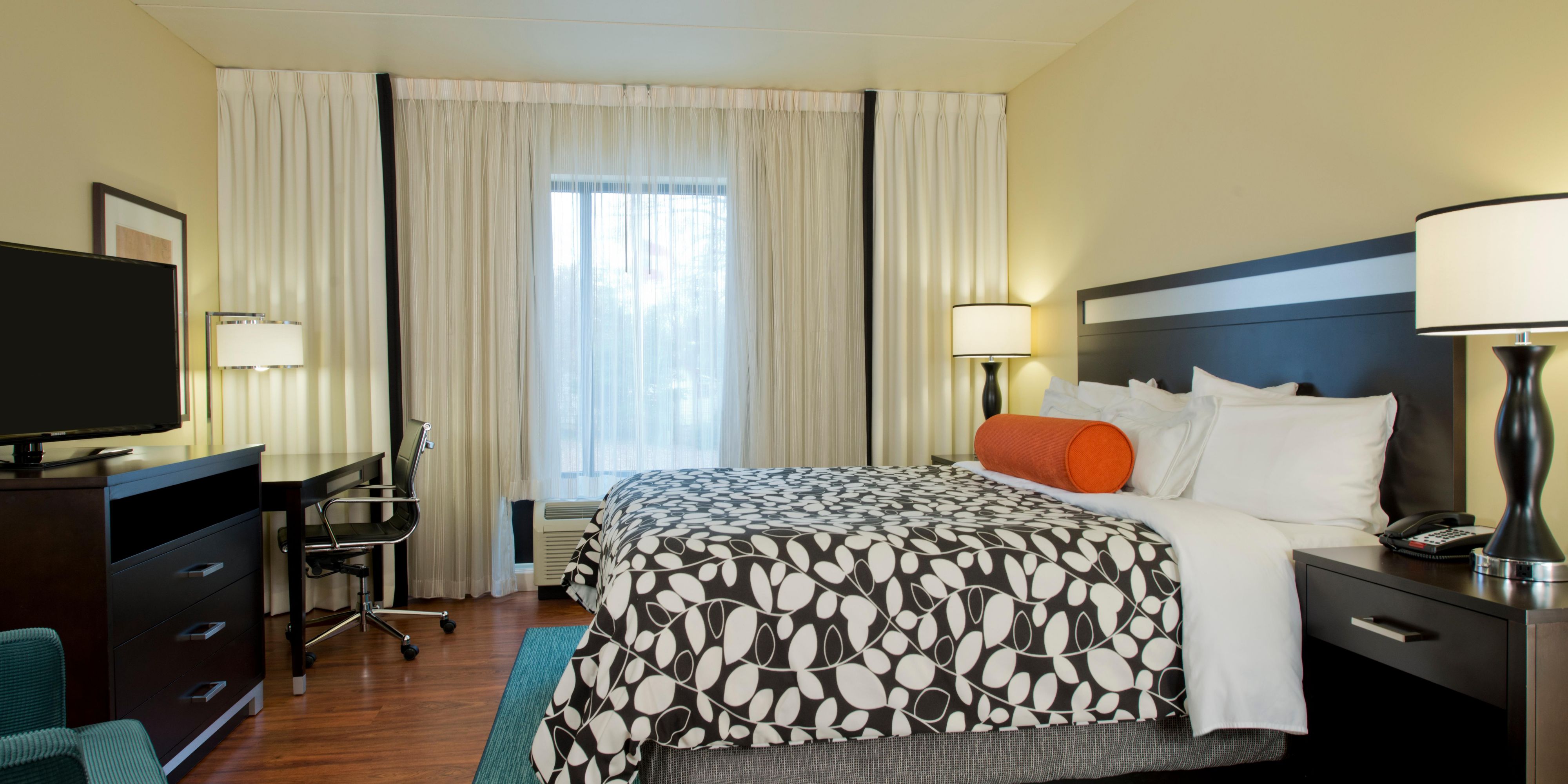 Relax in the spacious guest room which features a king bed.