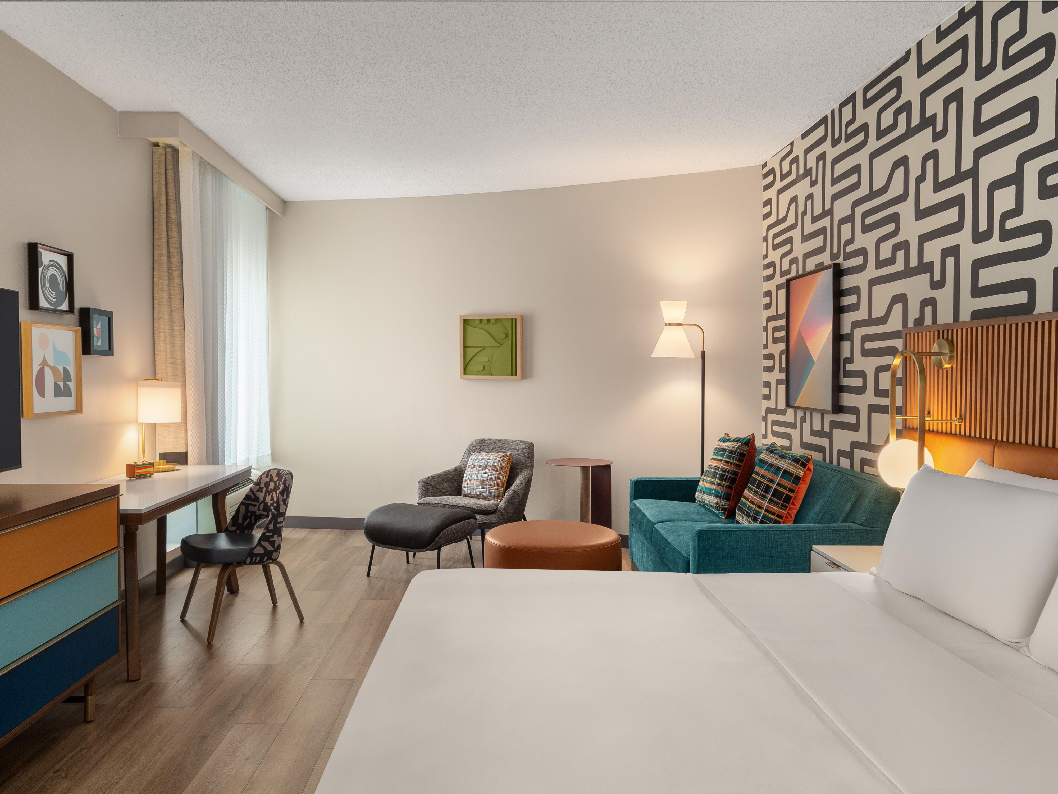 Guests choose Hotel Indigo because it feels special, as the only boutique hotel in Columbus, Indiana, we cater to creating memories. Our reimagined hotel offers bold patterns, vibrant design, and modern comfort. All areas of hotel were renovated to give travelers curated experiences in a mid-century modern architecturally inspired hotel.  