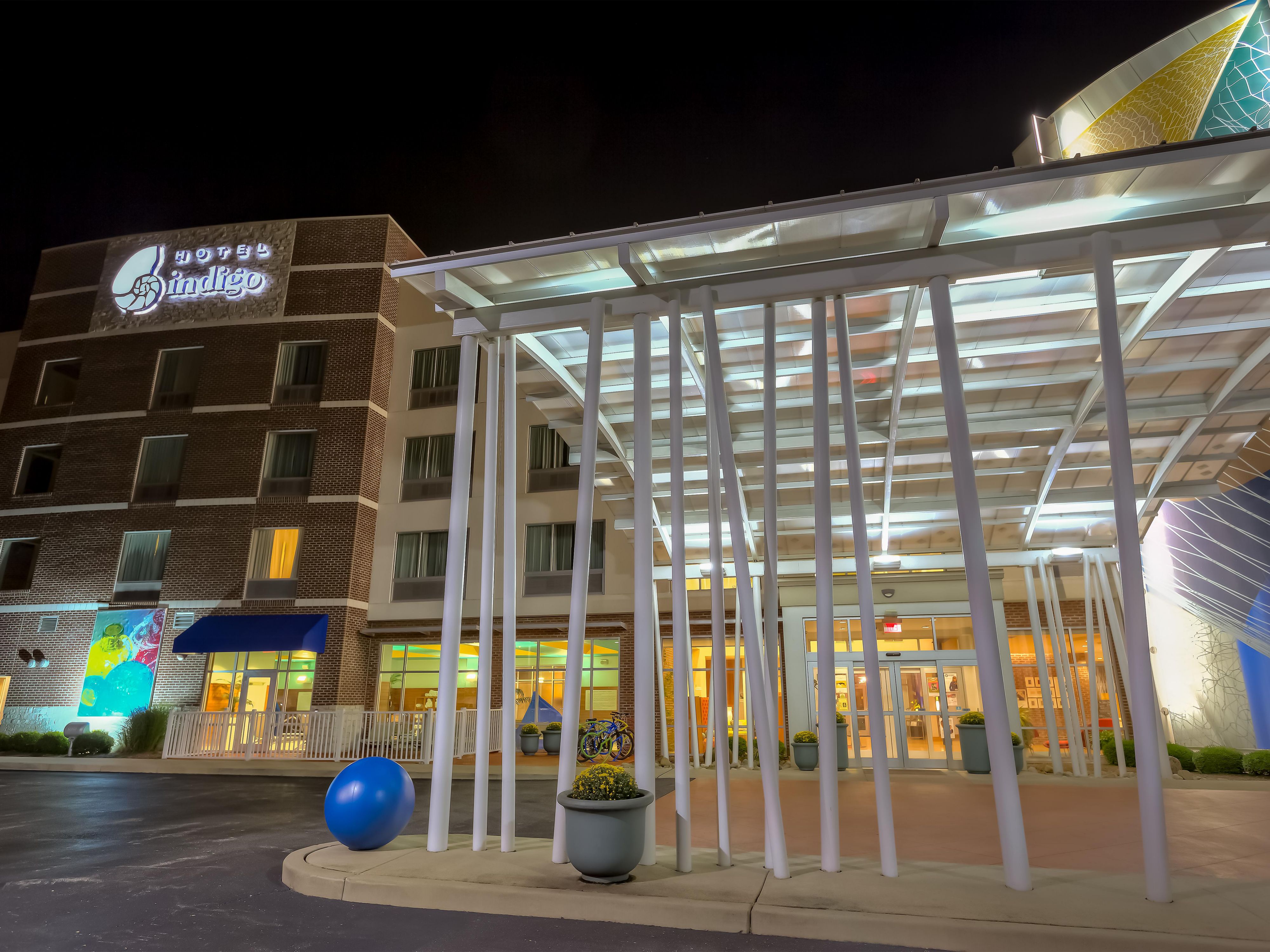 When lit up at night, the modern architecture beckons to you