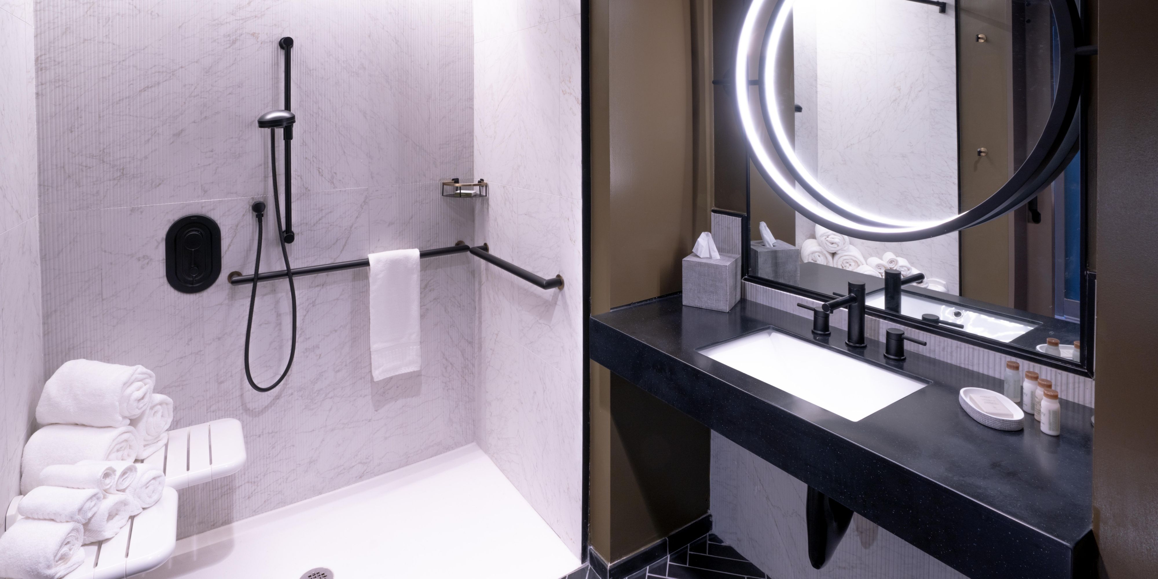 Guest Room Bathroom with Roll In Shower