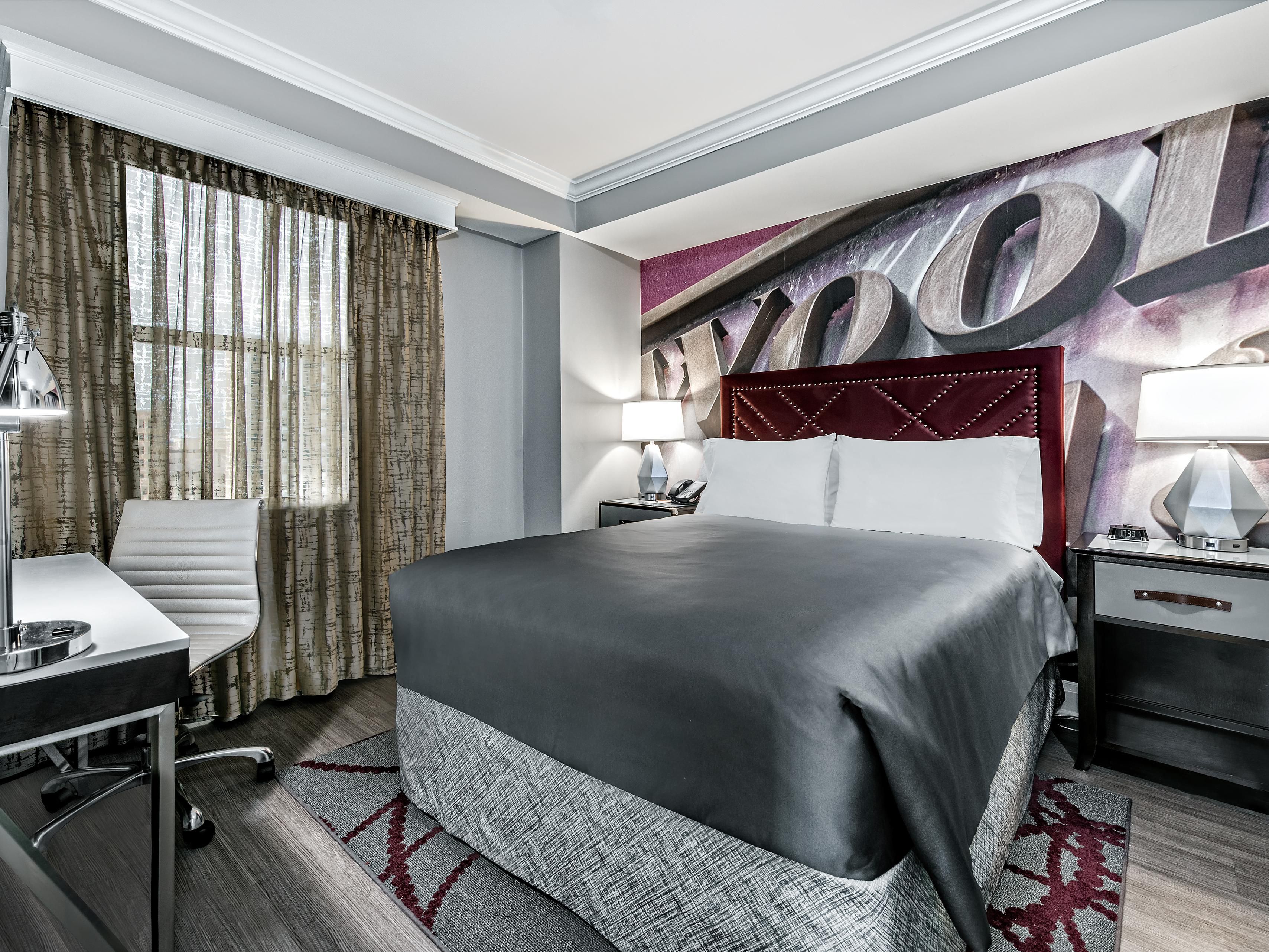 Our queen suite has everything you need for a great night.