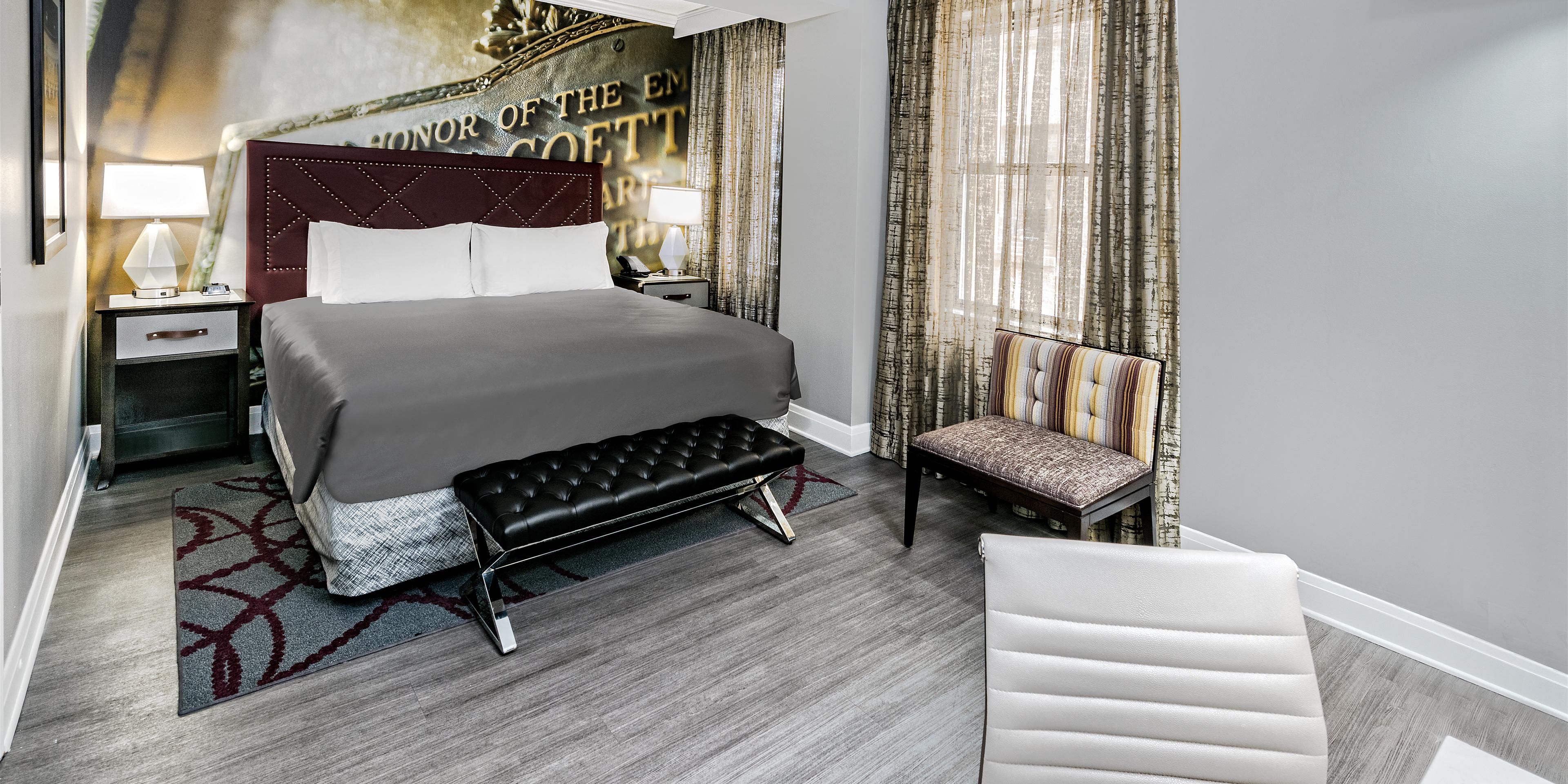 Unwind in our cozy king bed room, your home away from home.