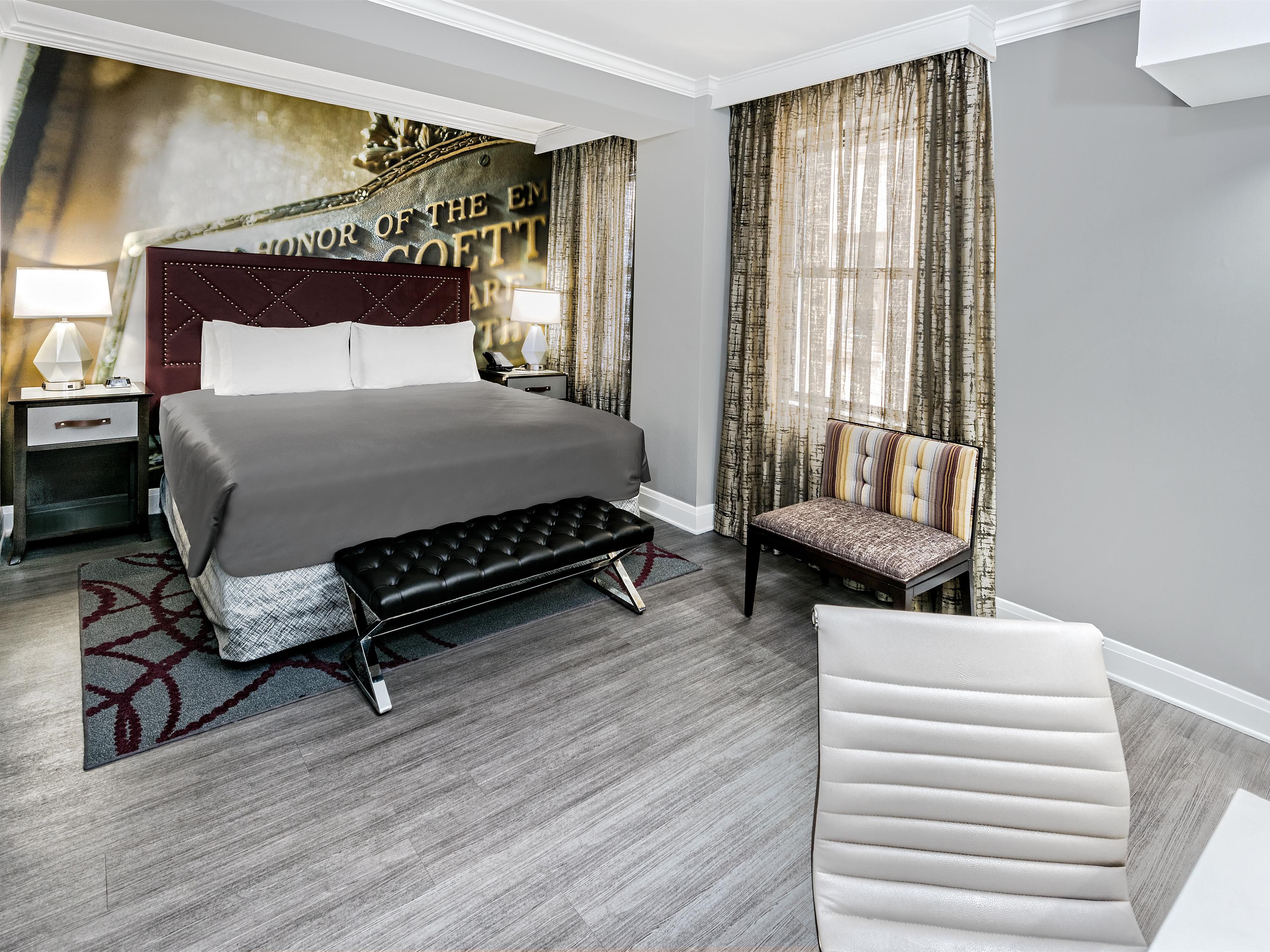 Unwind in our cozy king bed room, your home away from home.