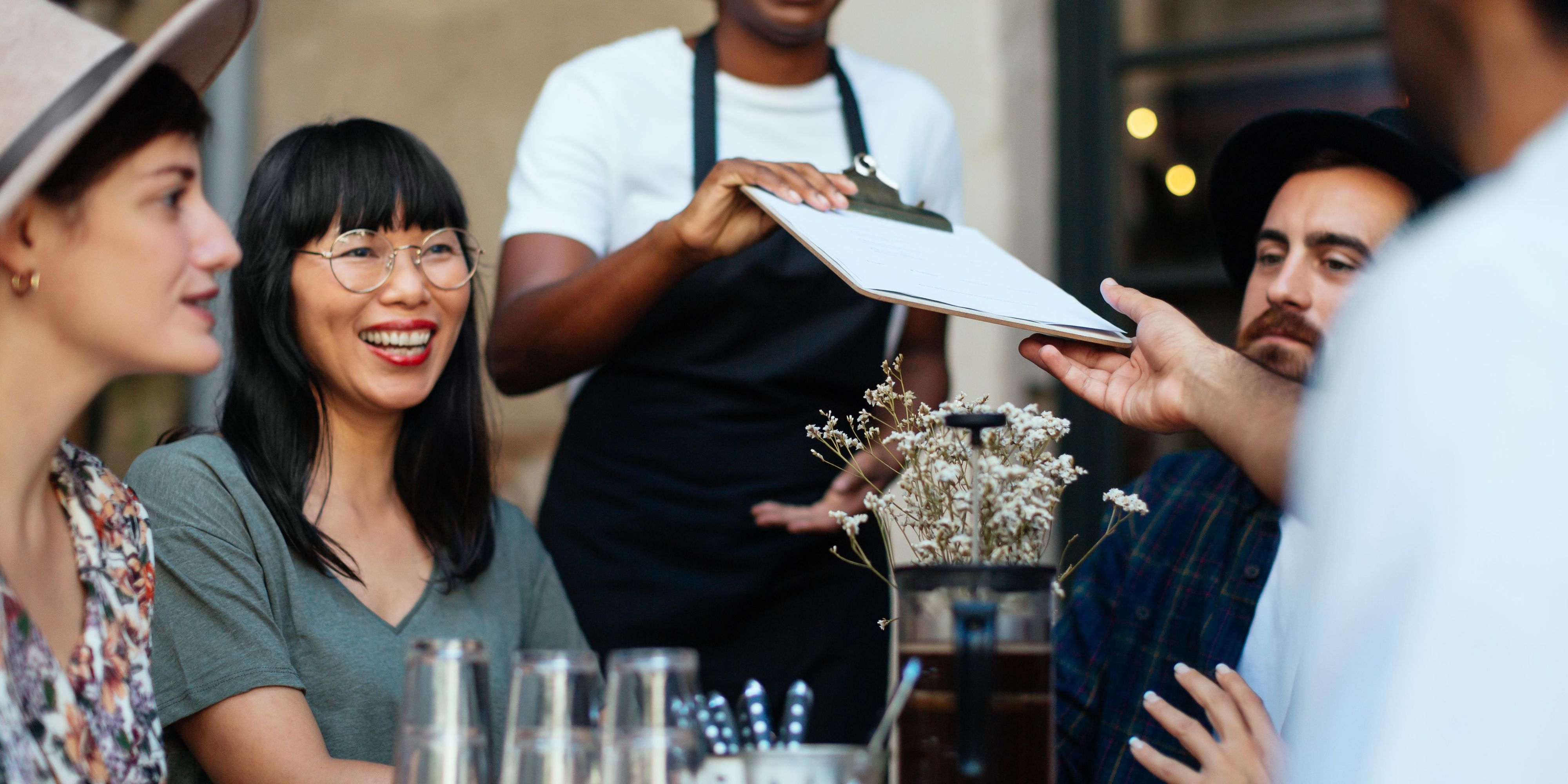people dining at a restaurant