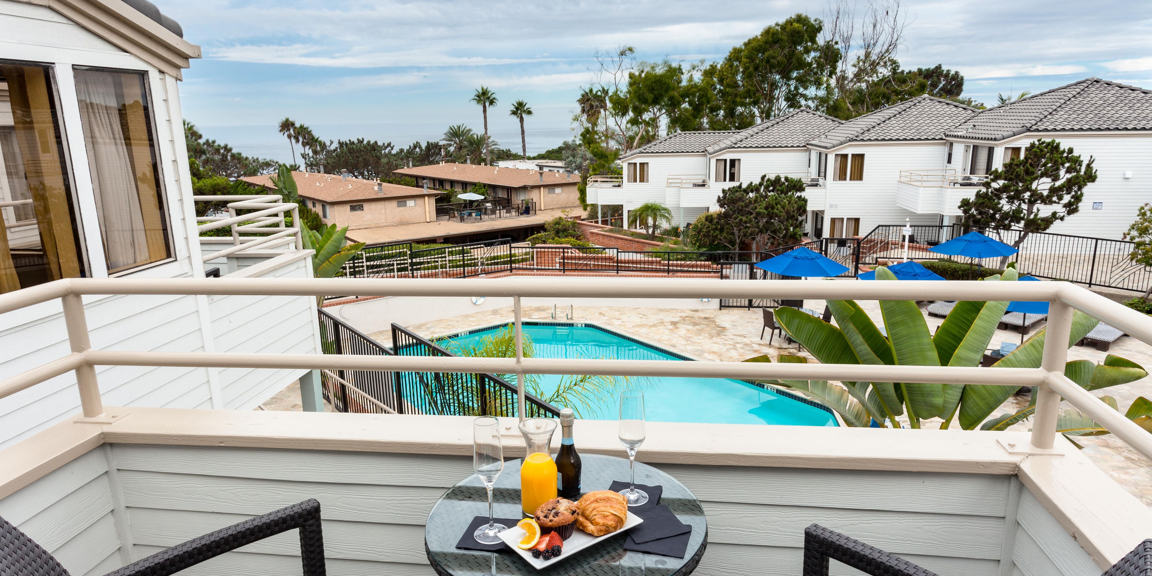 Enjoy an ocean view from your room balcony