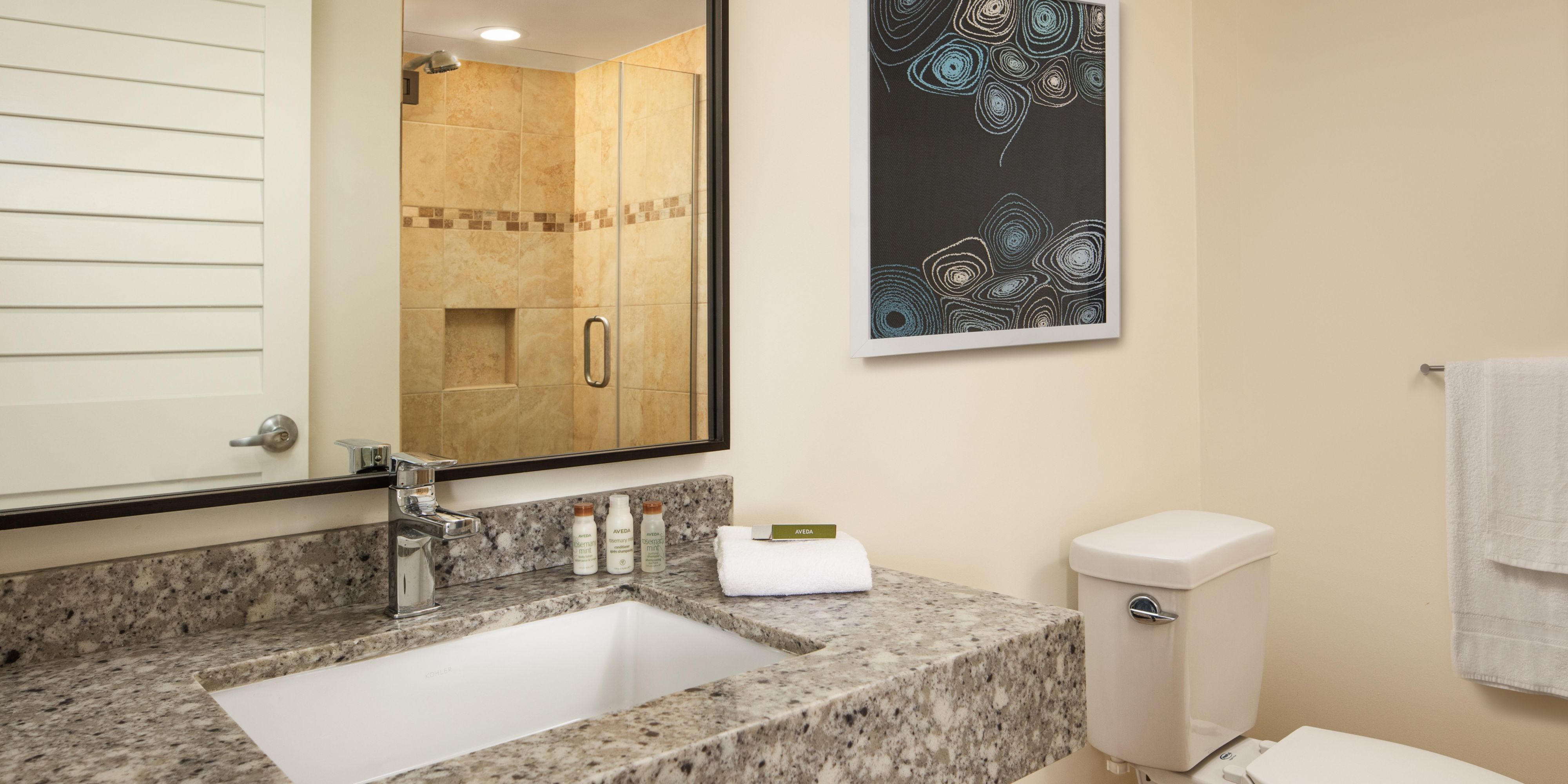 Spacious bathrooms to recharge after a long day.
