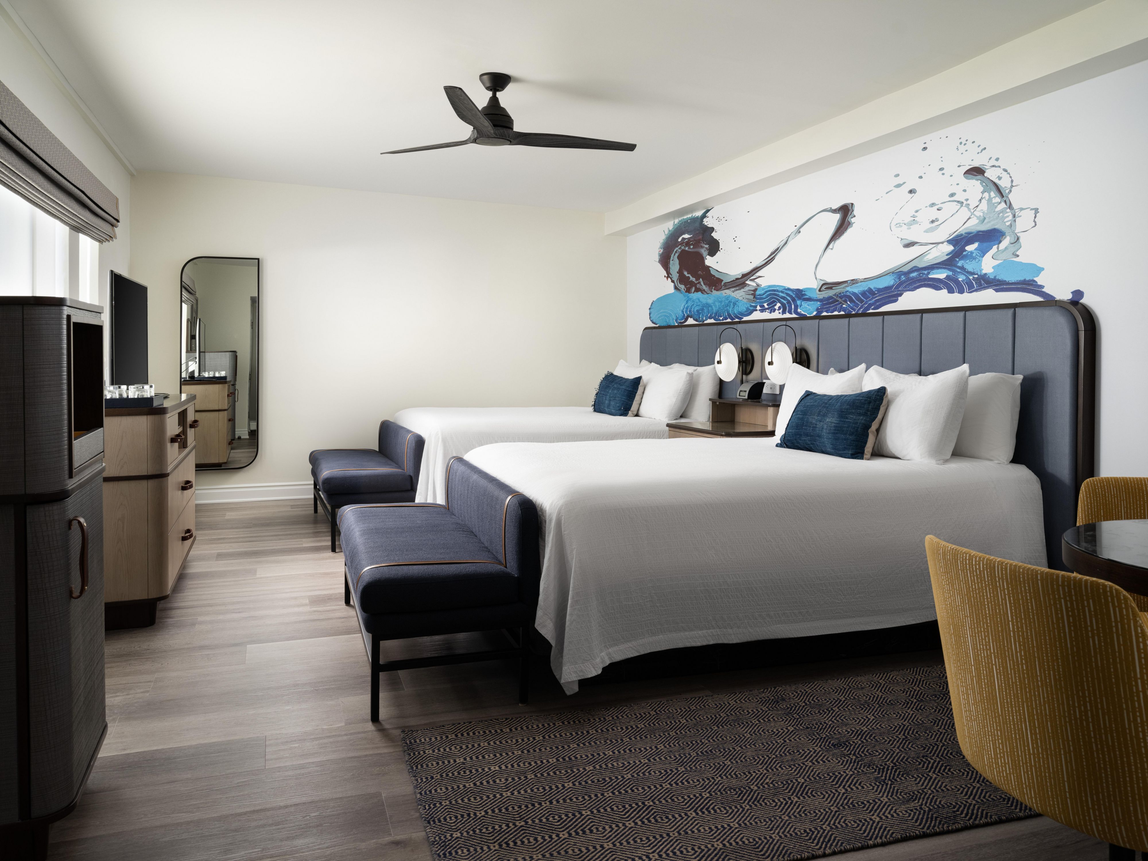 Our two queen bed rooms are ideal for traveling with family.