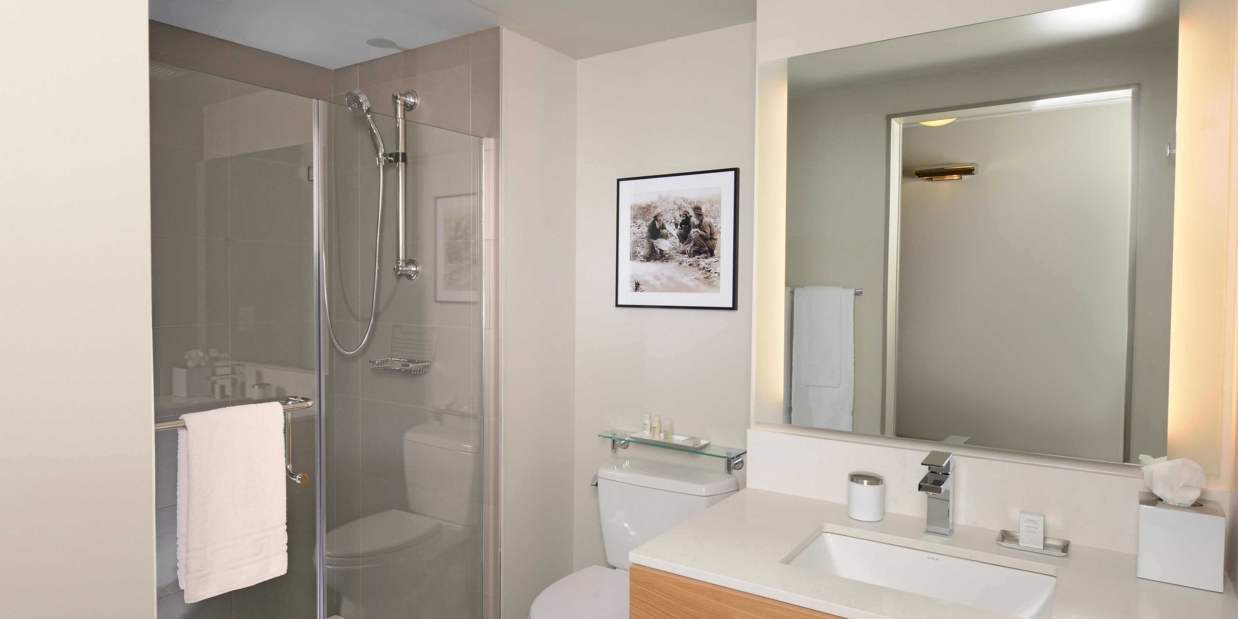 Spacious, Brightly Lit Bathrooms 