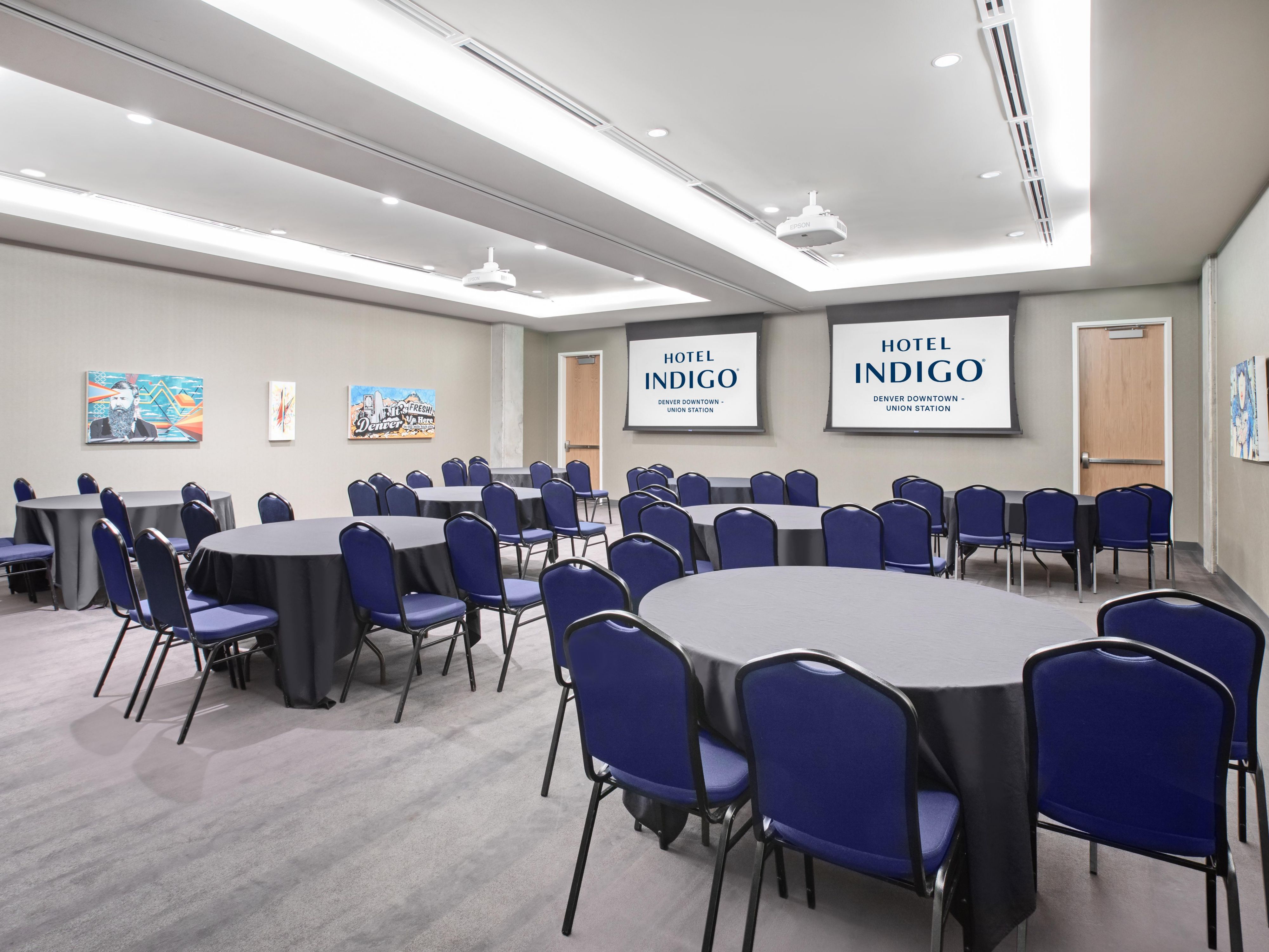 1188 sqft of flexible space with built in projectors and screens