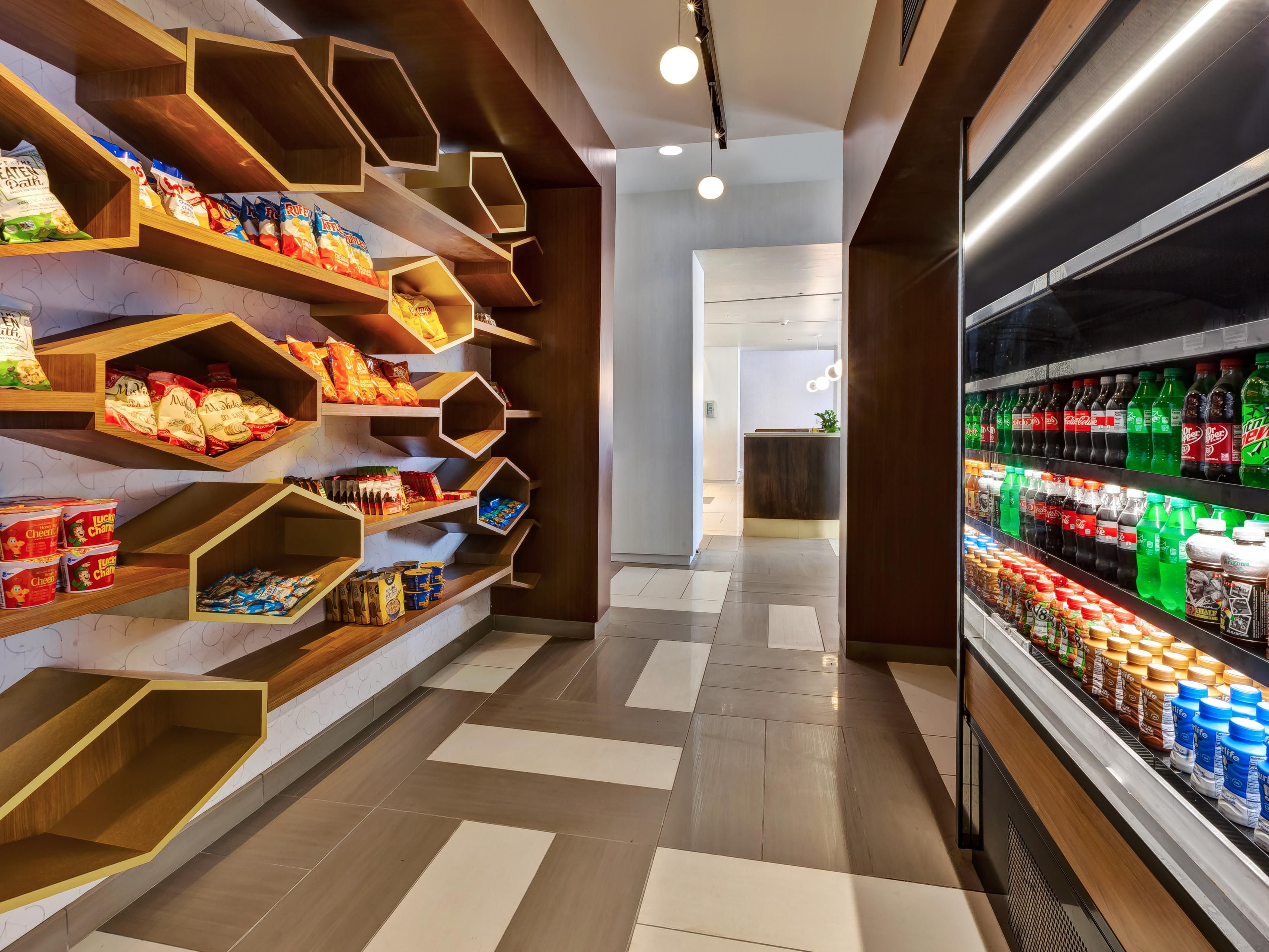 Our snack shop has a variety of convenient food and drink options.