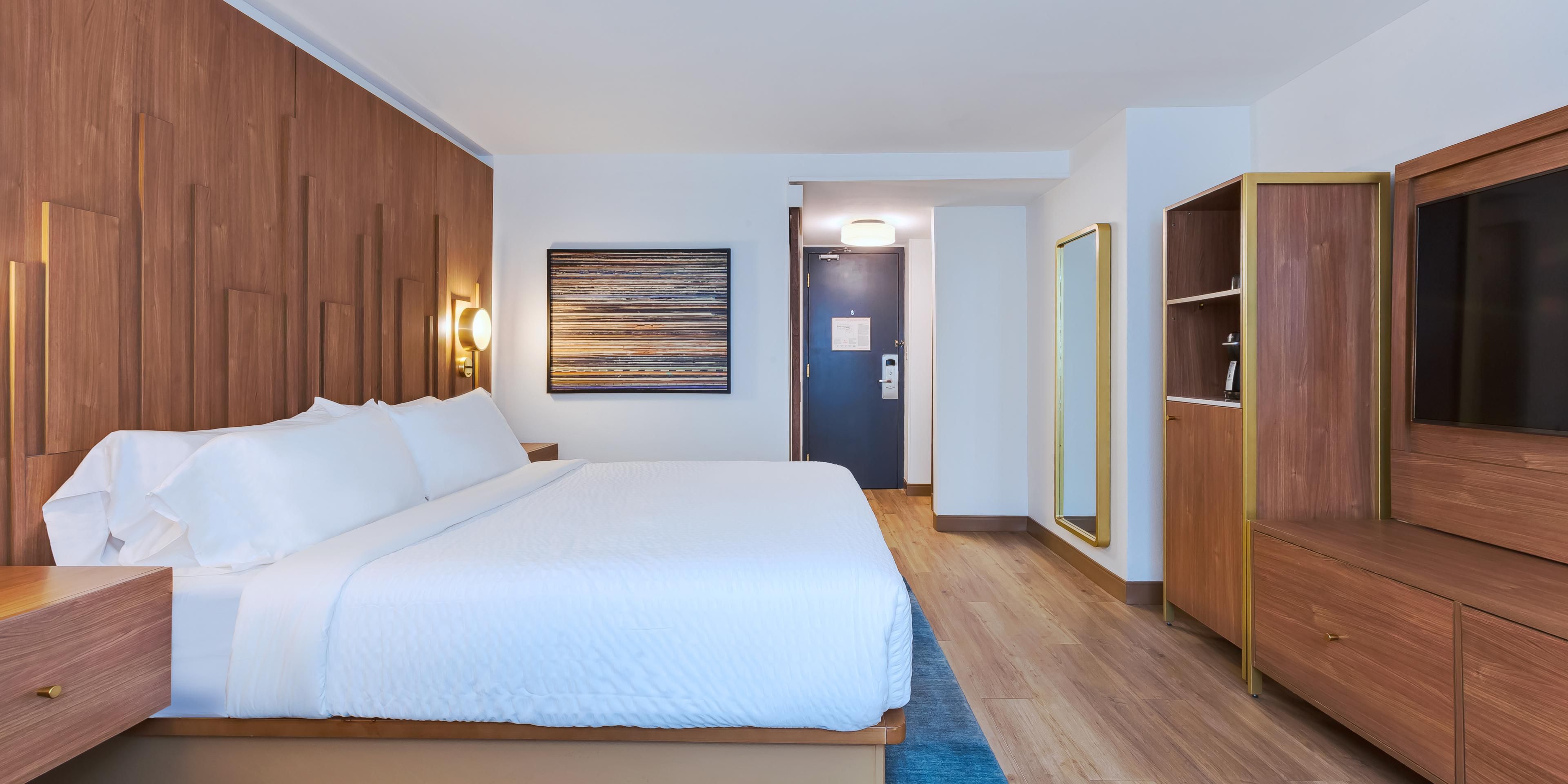 Spread out in our spacious, comfy and child-friendly one king bed.