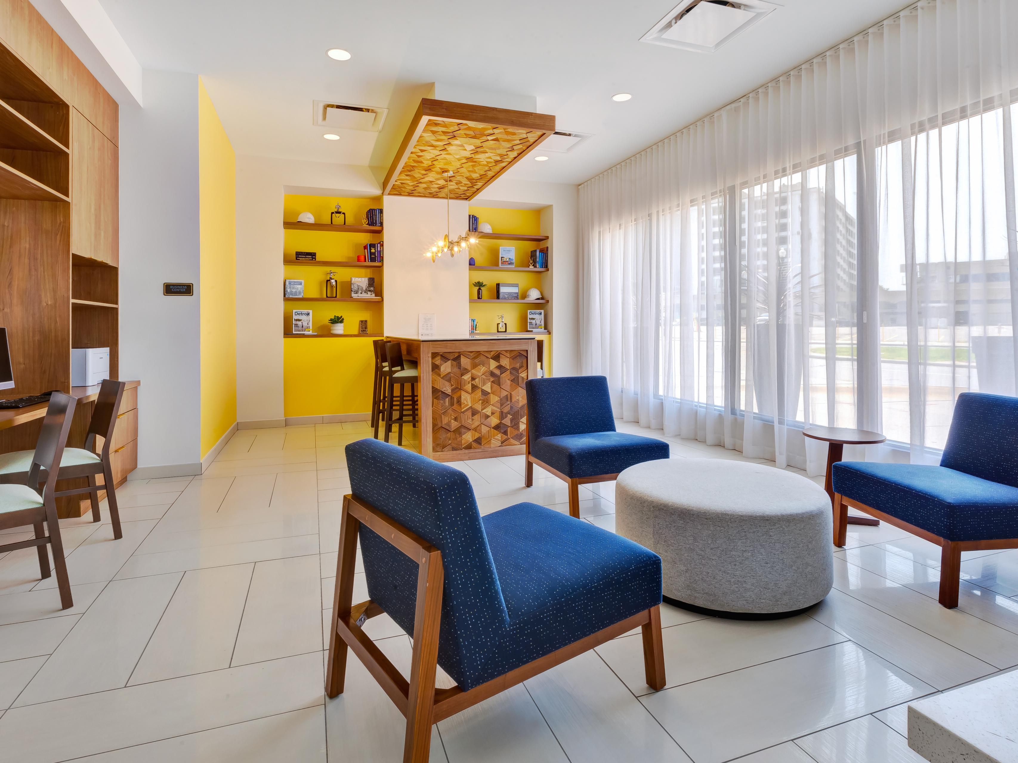 Lobby area offers seating for your convenience with free Wi-Fi. 