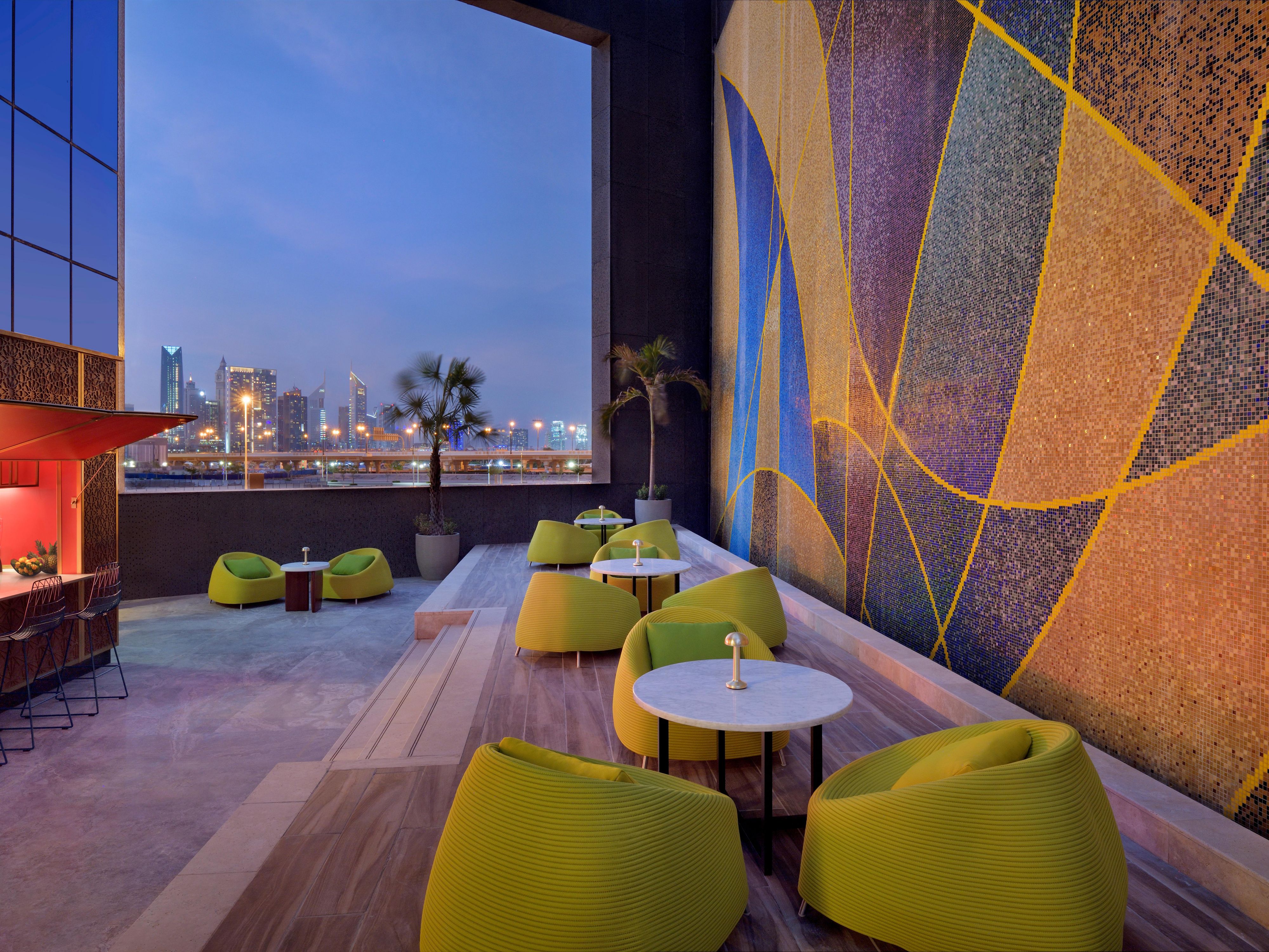 Outdoor Terrace at Open Sesame, Hotel Indigo Dubai Downtown