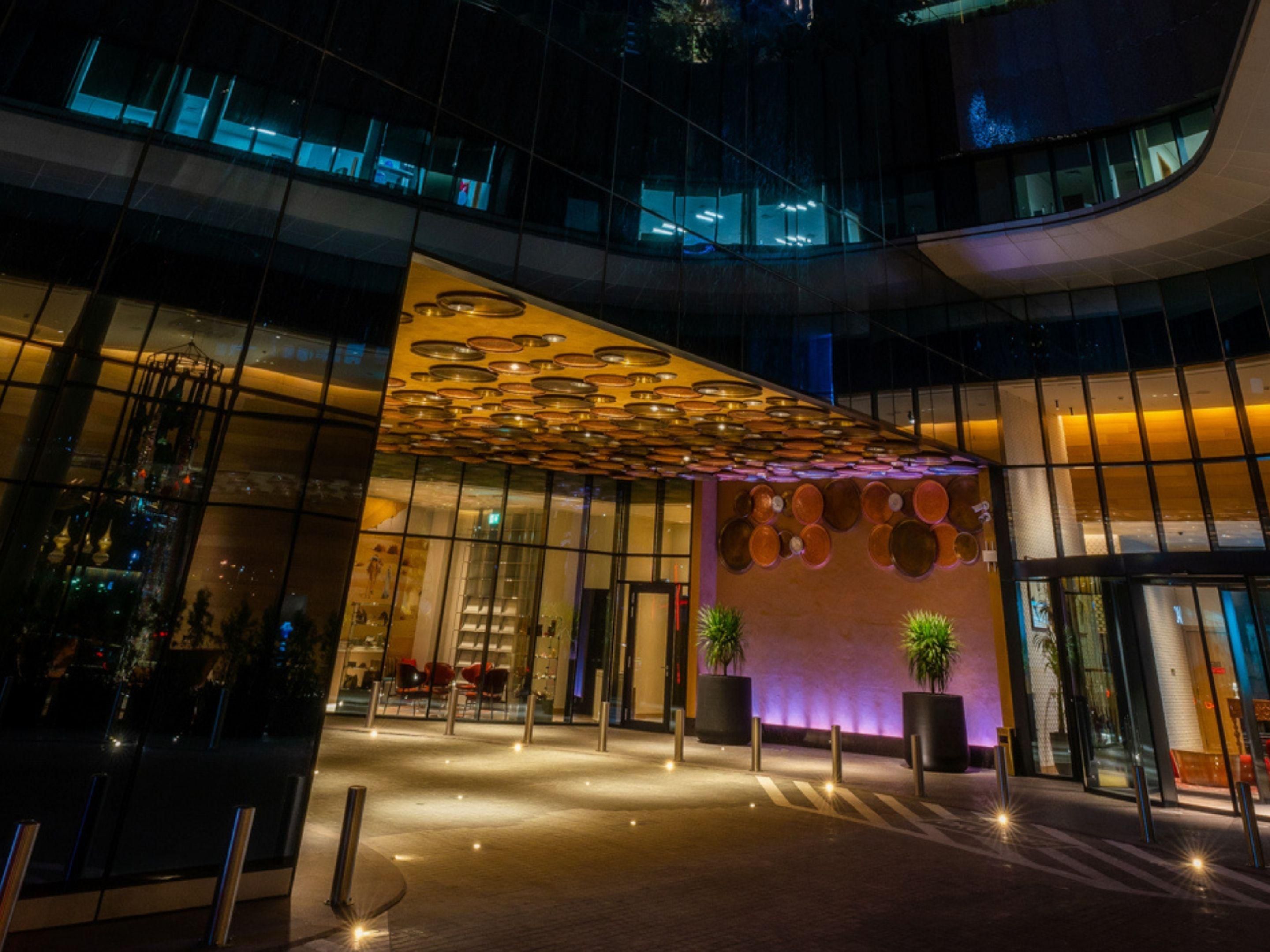 Artsy entrance at Hotel Indigo Dubai Downtown
