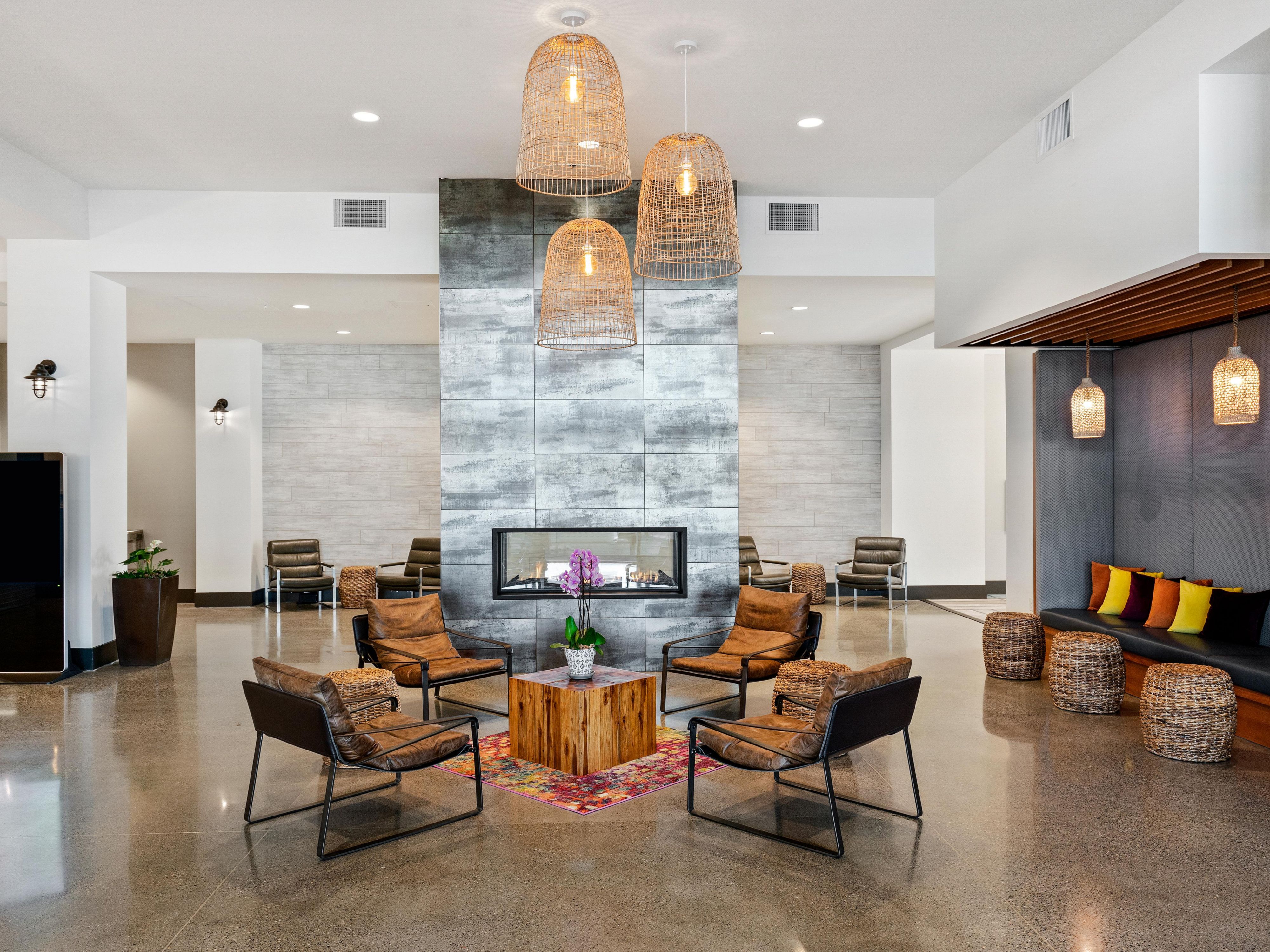 Relax in the lobby of Hotel Indigo Seattle Everett Waterfront