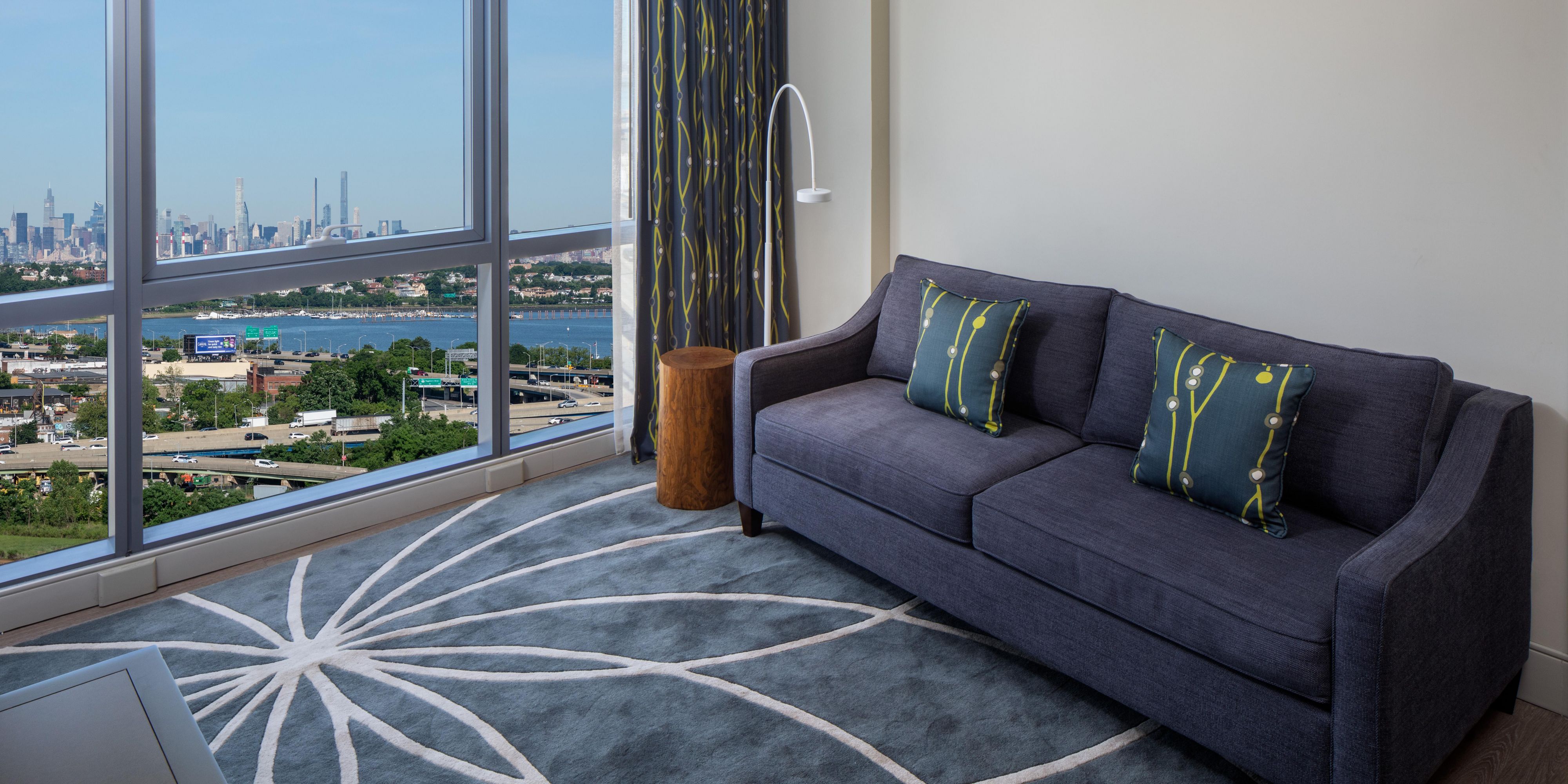 Spread out in the separate living area with views of CitiField