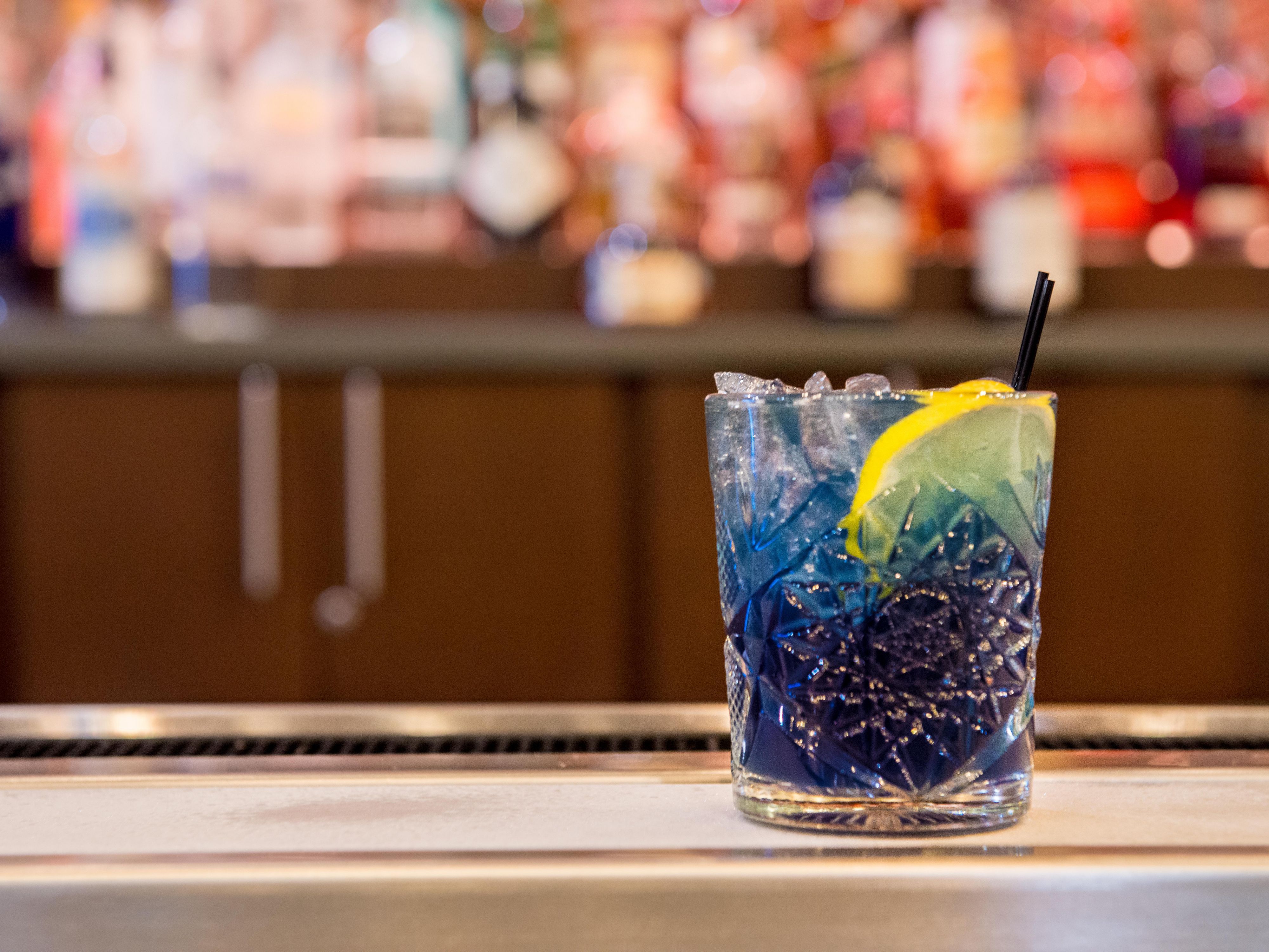 Indigo Edgy specialty cocktail in our Parlour Social Lounge! 