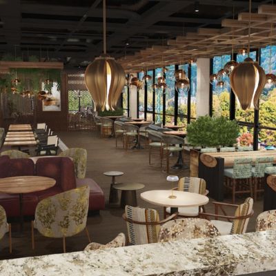 Concept drawing-restaurant in the new Hotel Indigo Gatlinburg