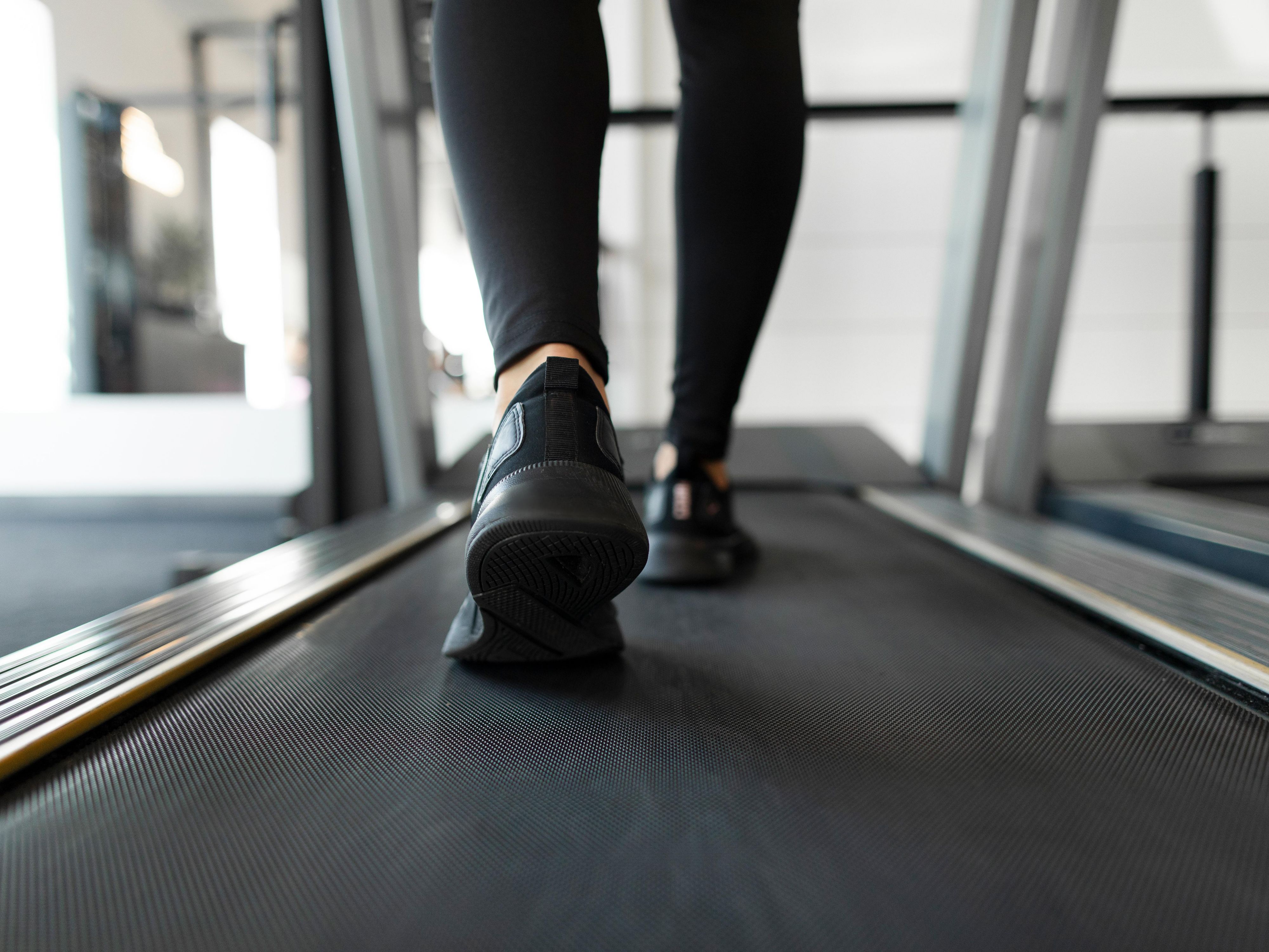 Person walking on a treadmill