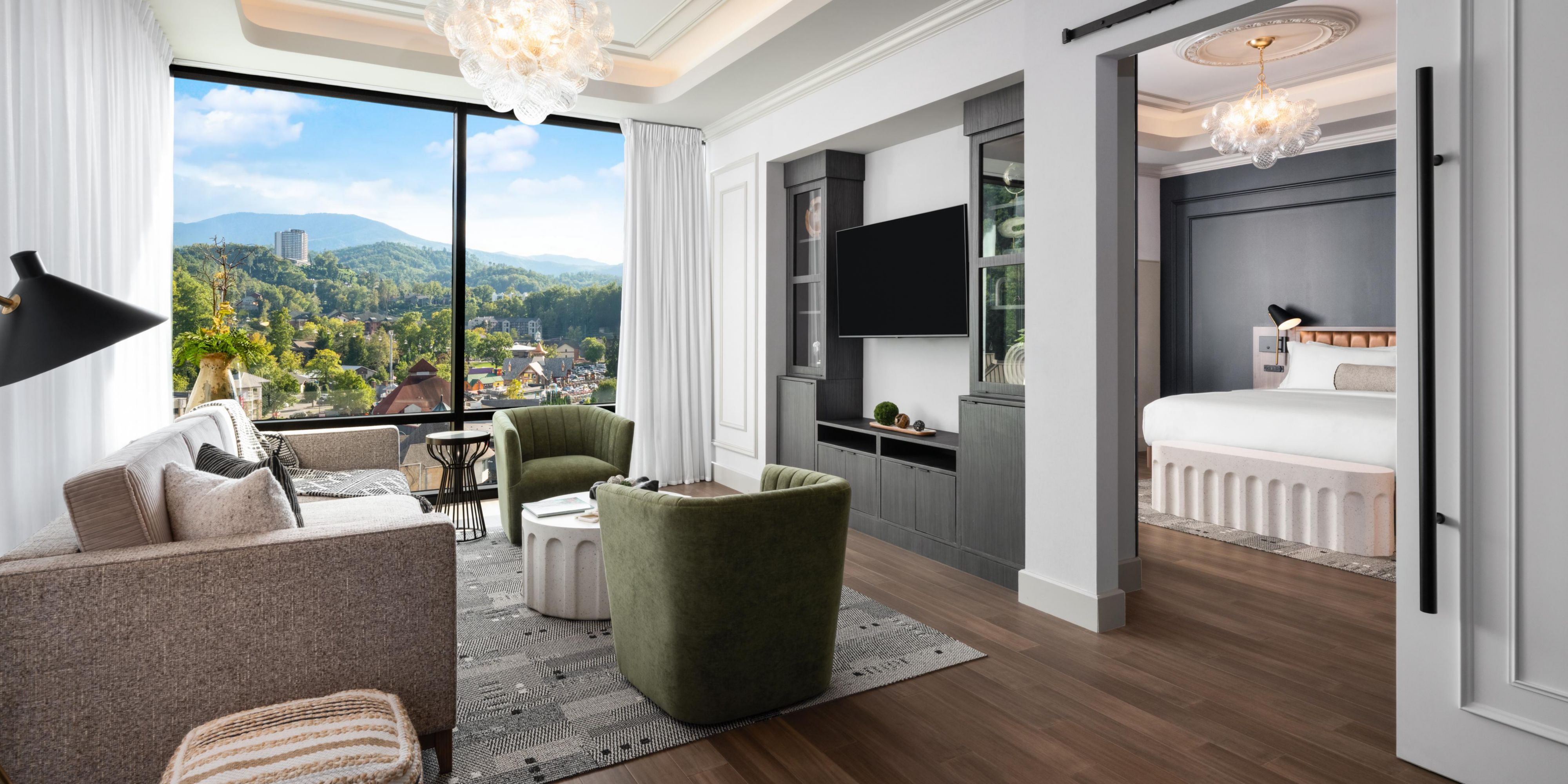 Spacious Presidential Suite with luxe design details