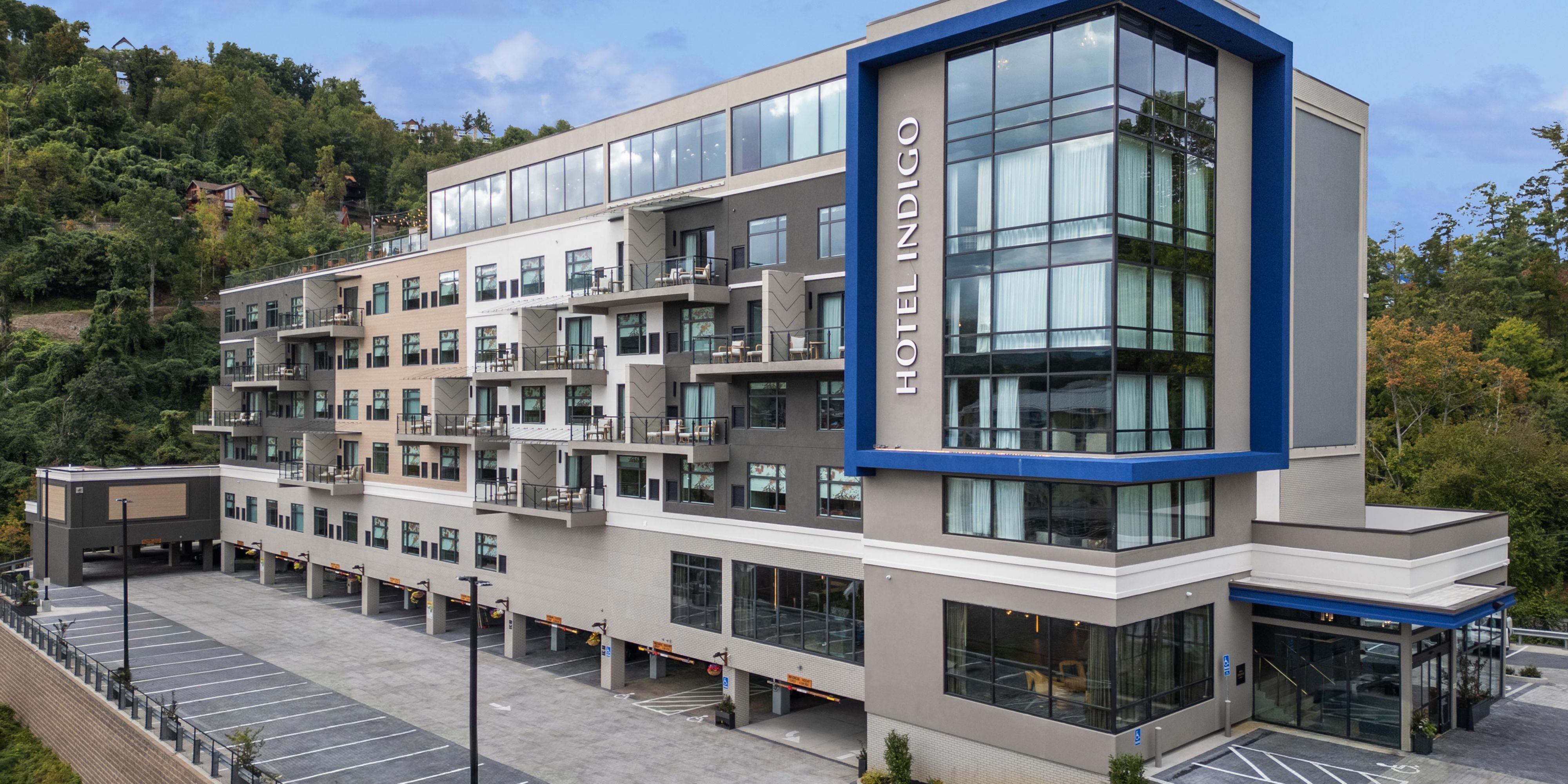 Modern mountain-inspired hotel in Gatlinburg.