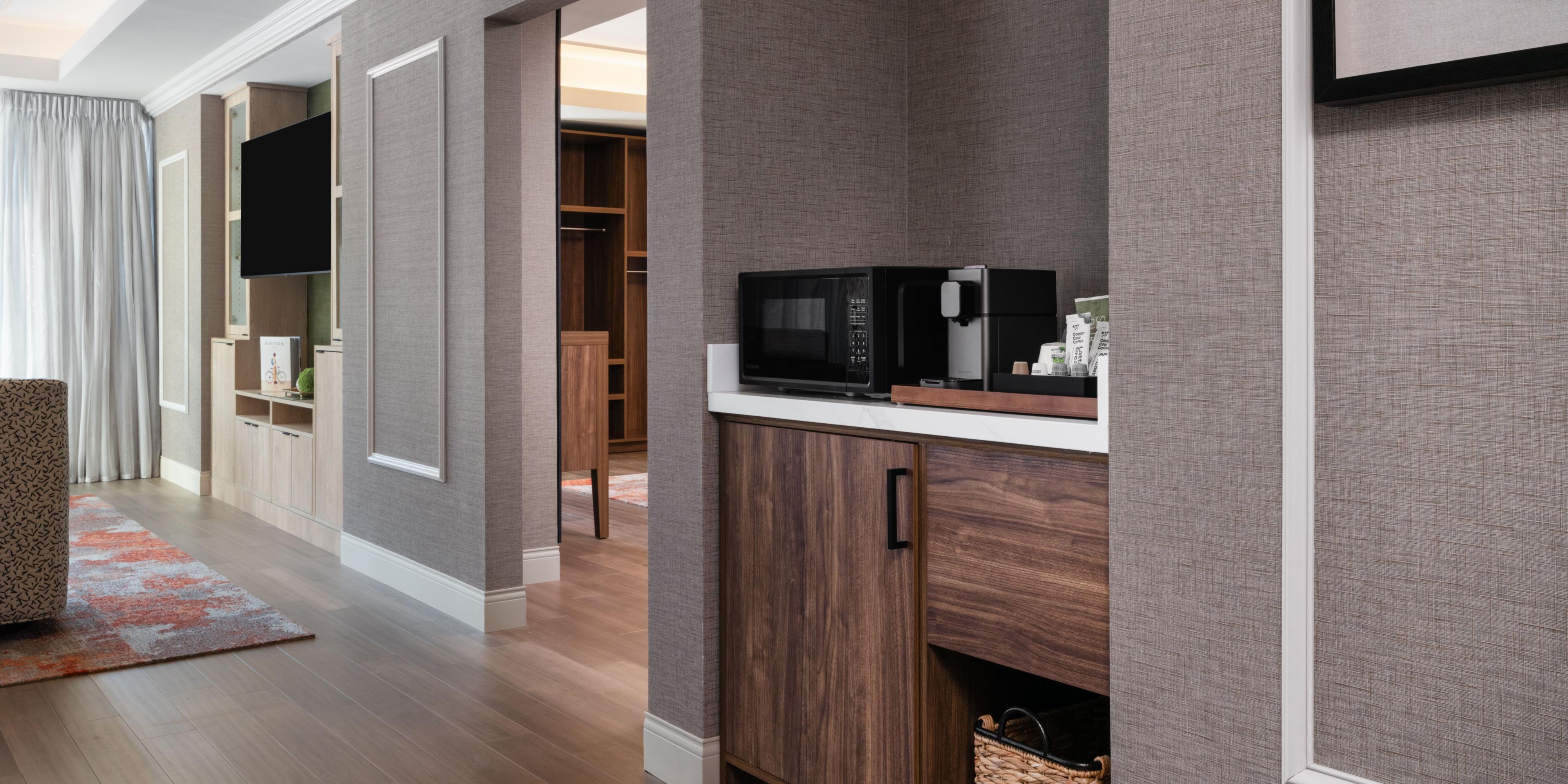 Start your morning with coffee in the one bedroom suite