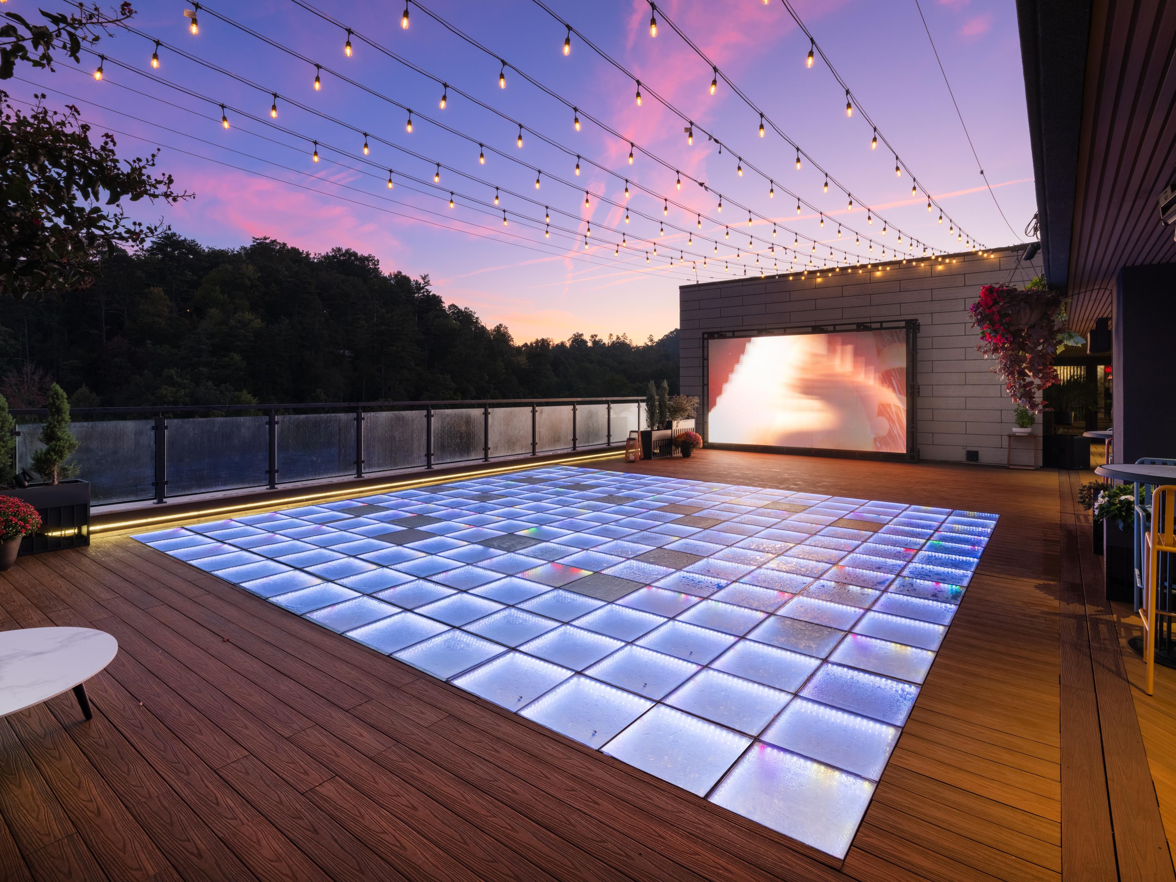Rooftop light-up dance floor.