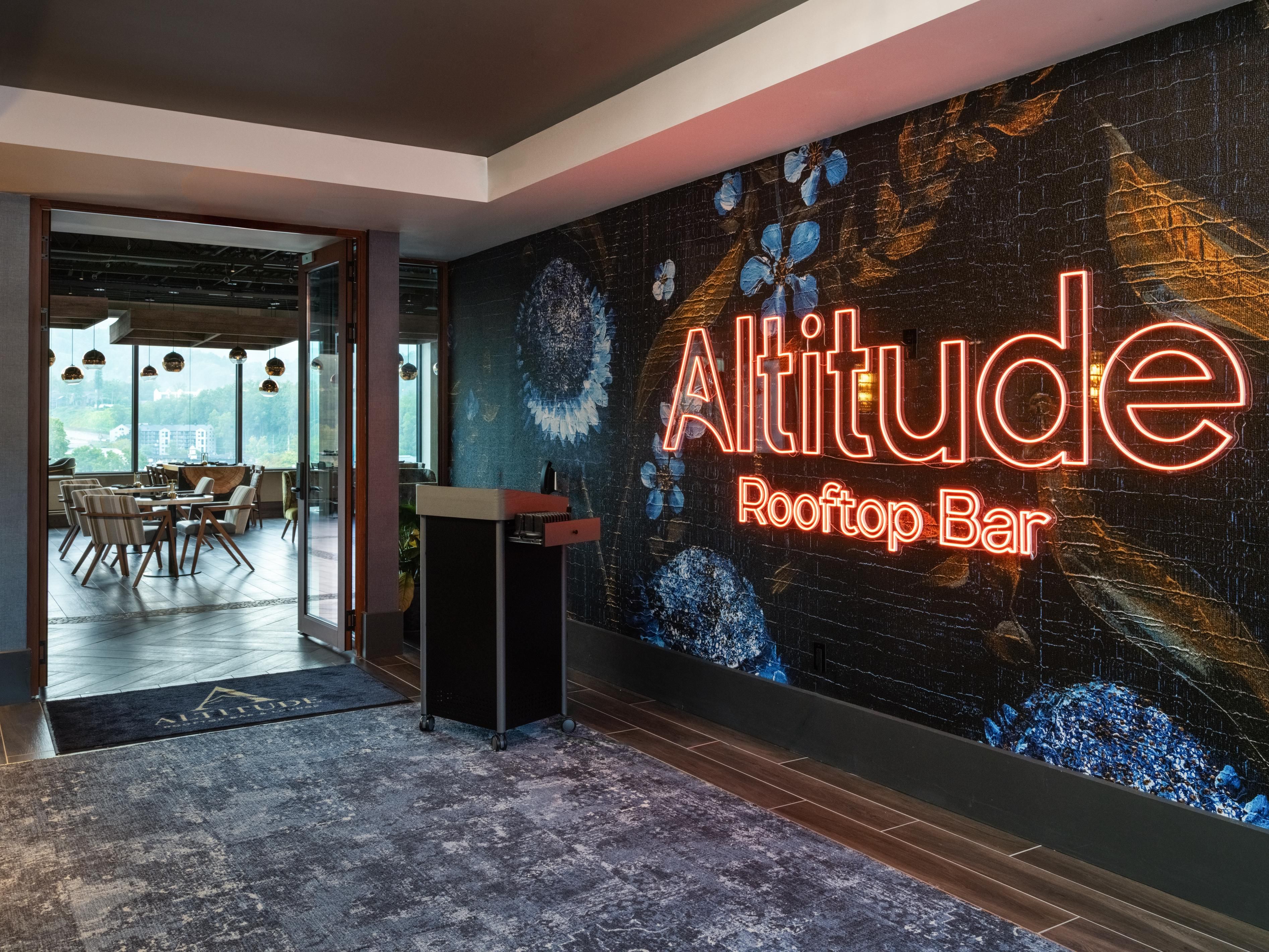 Altitude Rooftop Bar entrance.
