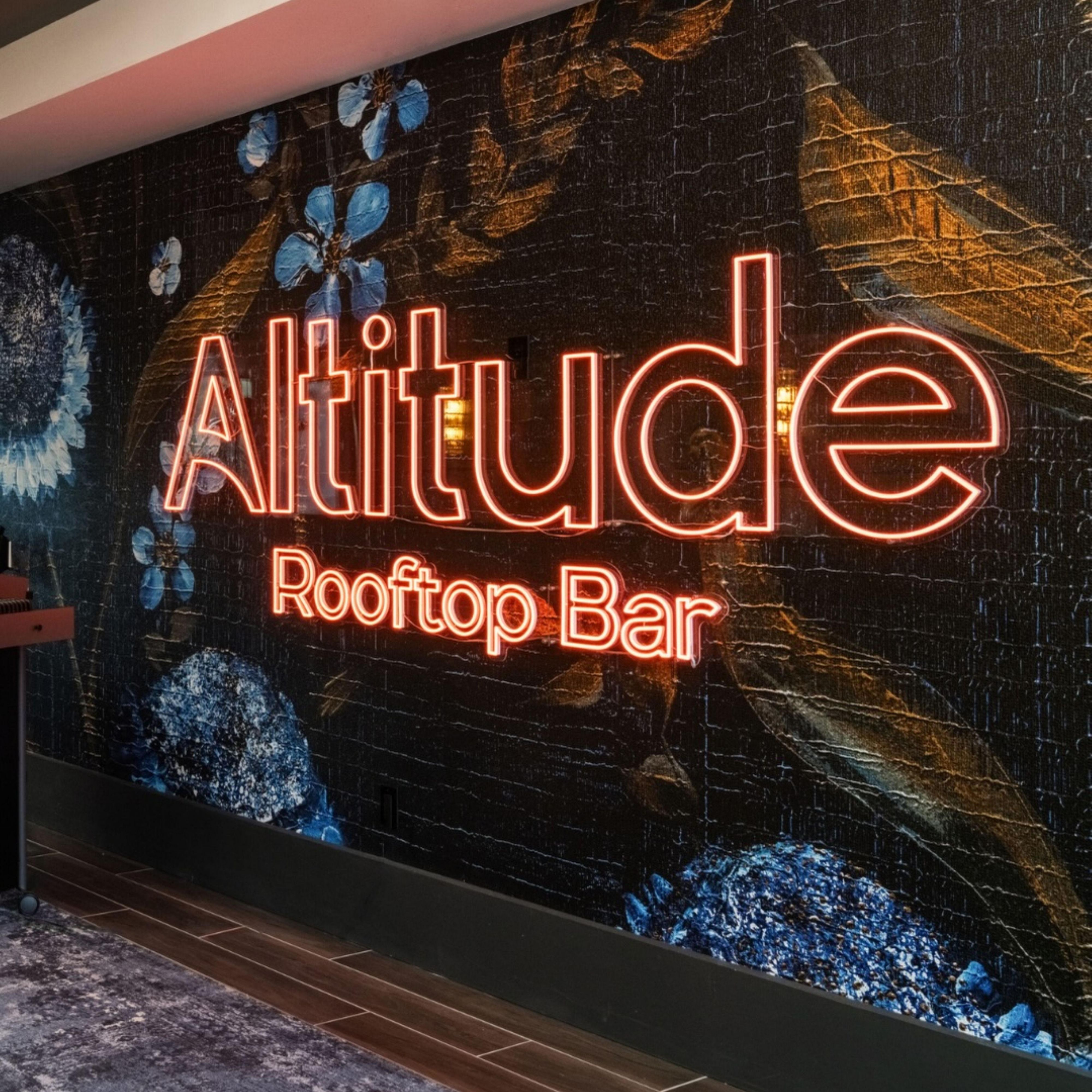 Illuminated Altitude Rooftop Bar sign