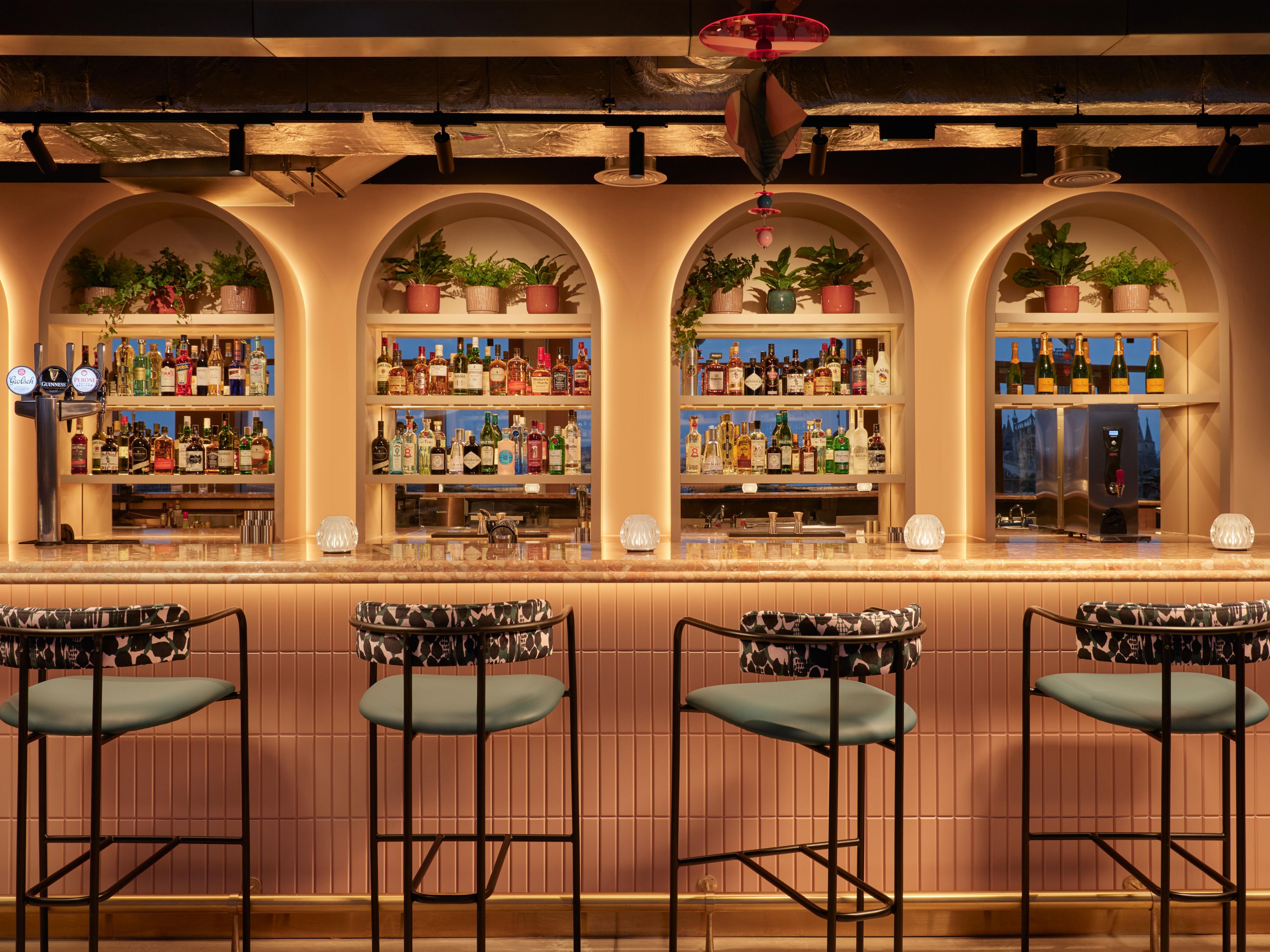 We have a wide selection of beverages at Crimson Spire rooftop bar