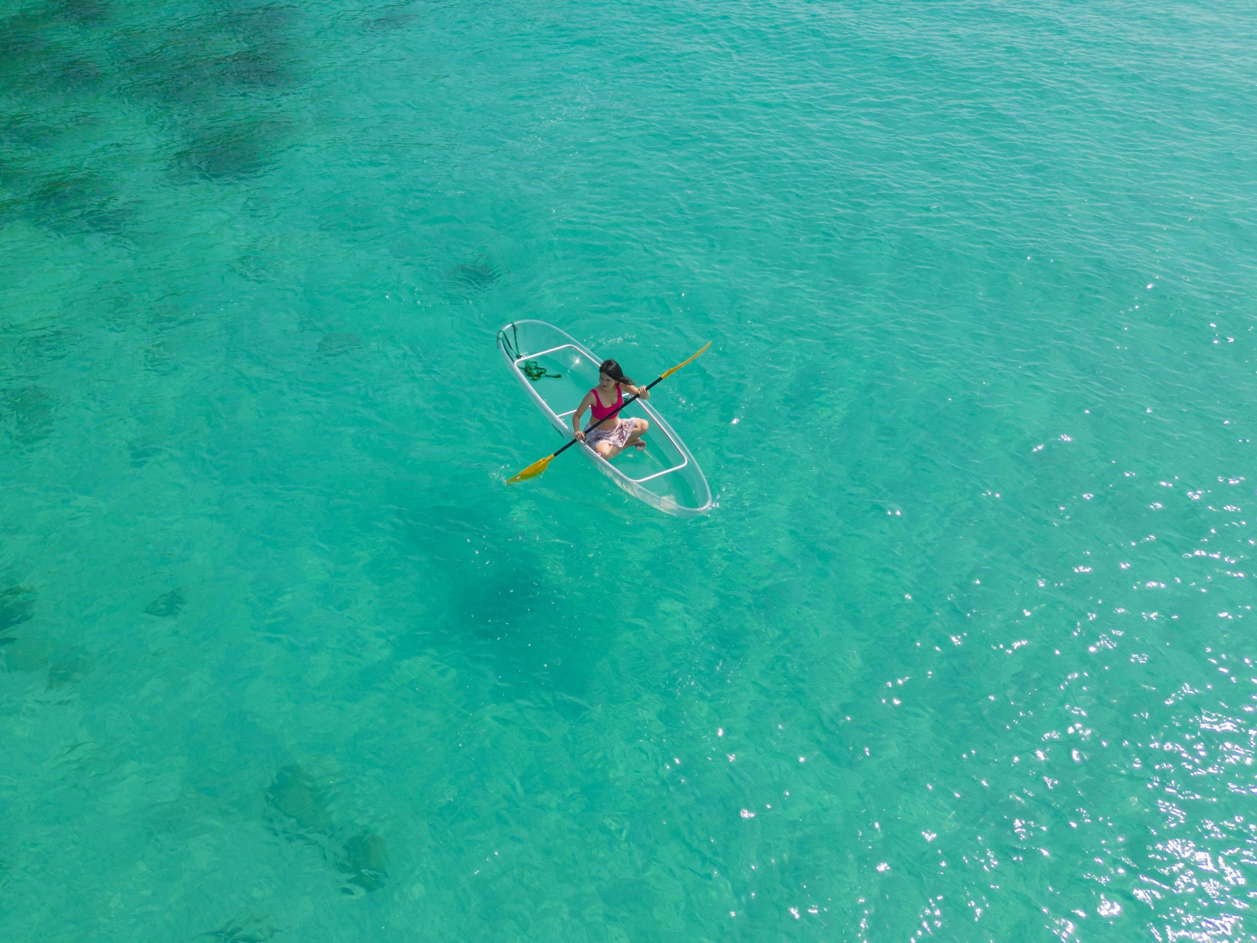 Clear kayaking on Grace Bay Beach Turks & Caicos