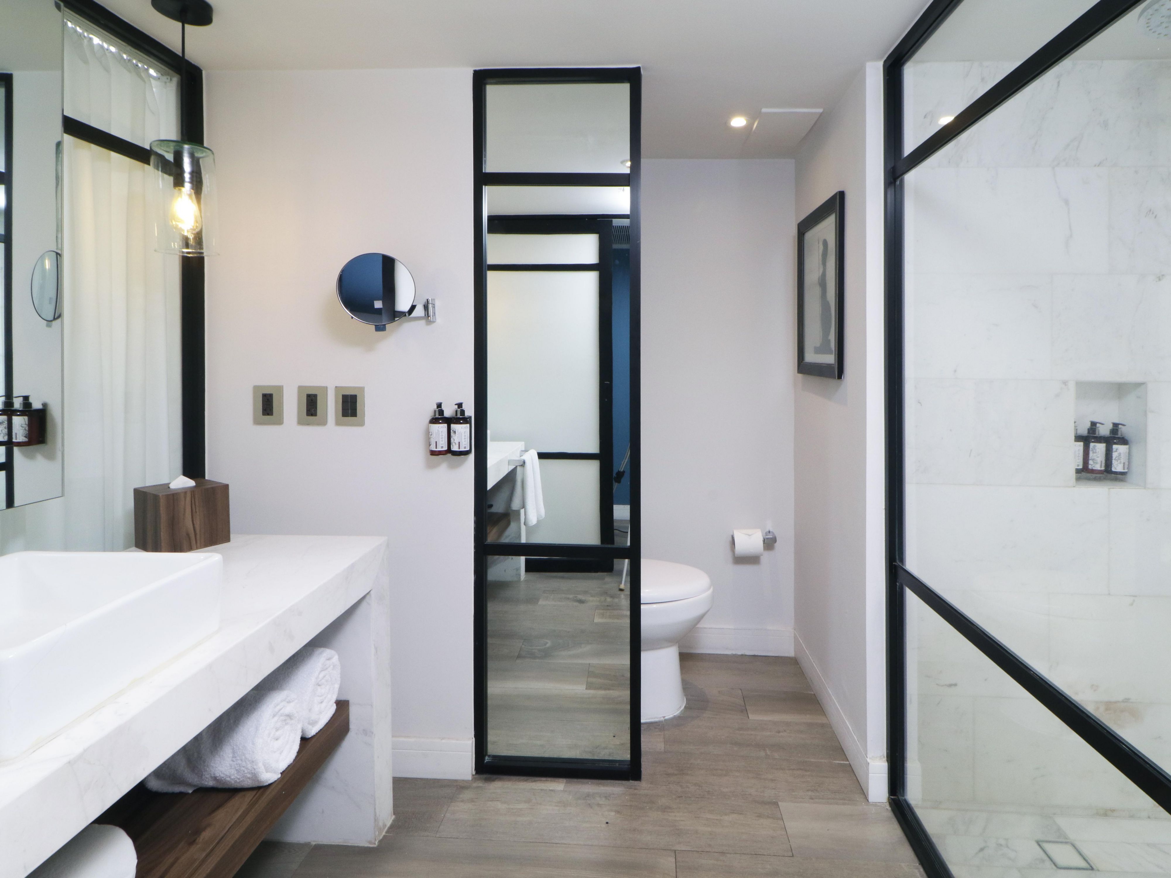 Unwind and refresh in our spacious  guest bathroom.