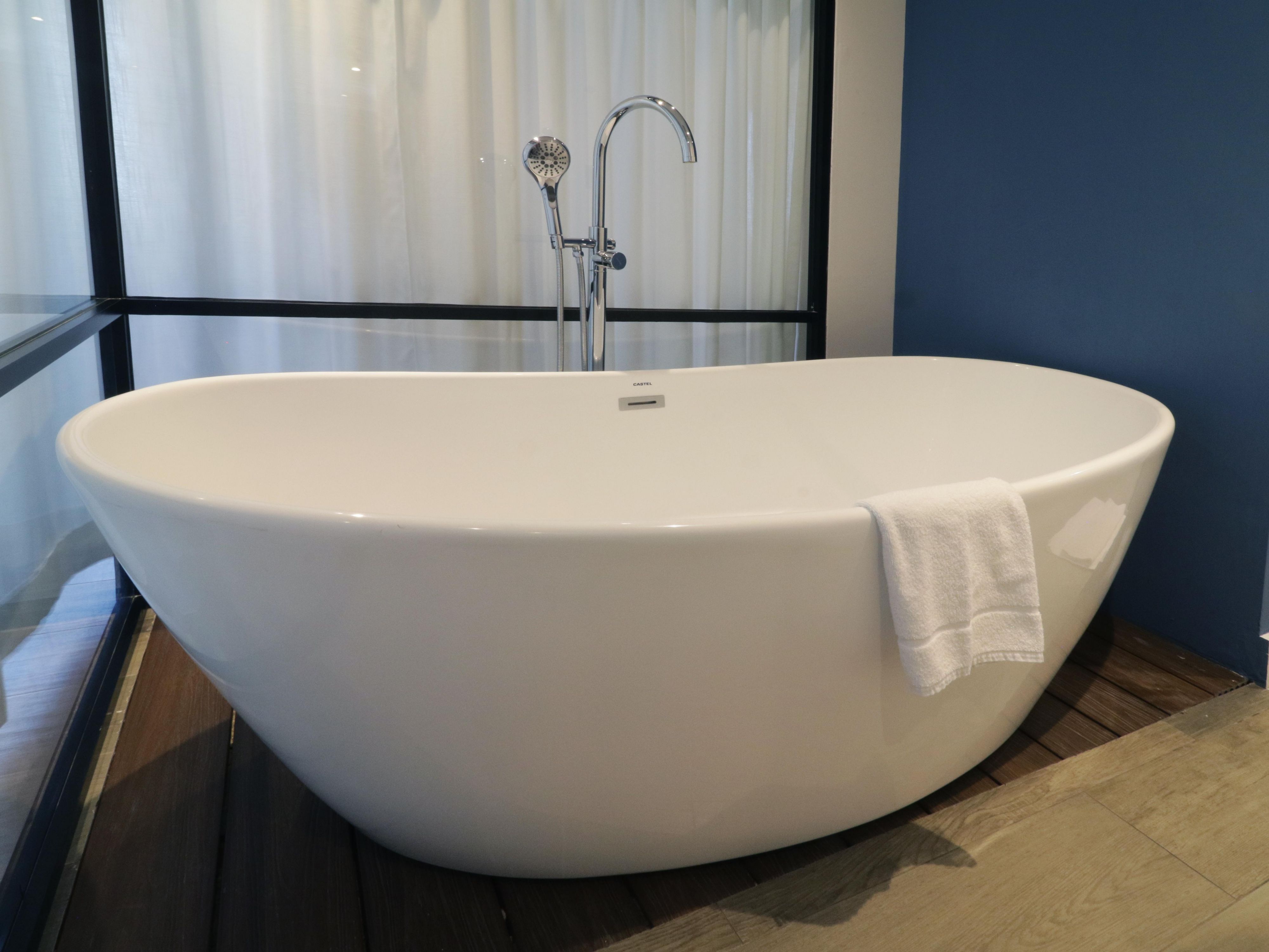 Relax in our clean and cozy guest bathroom with bathtub.
