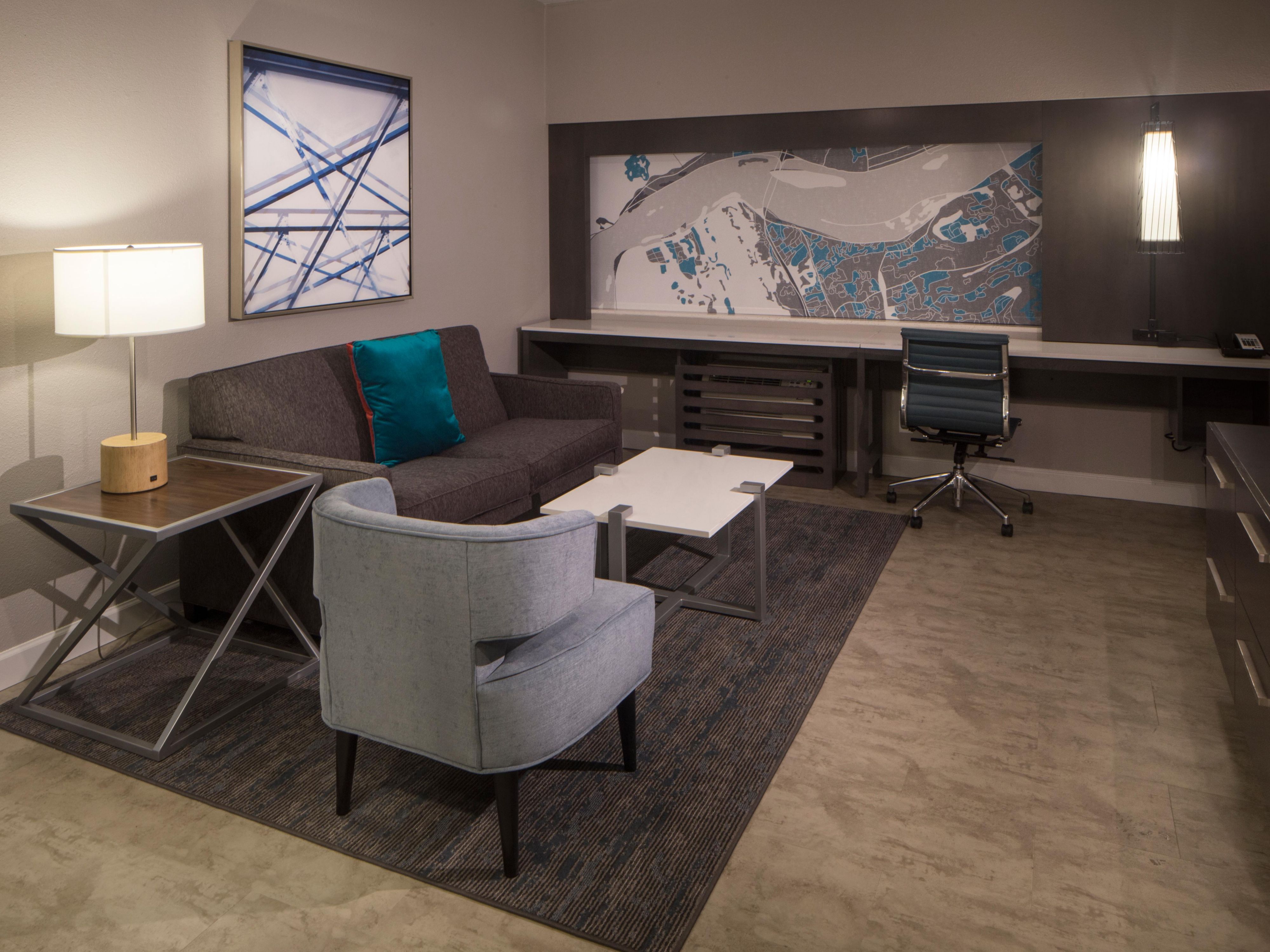 Enjoy upscale amenities in our spacious King Suite.