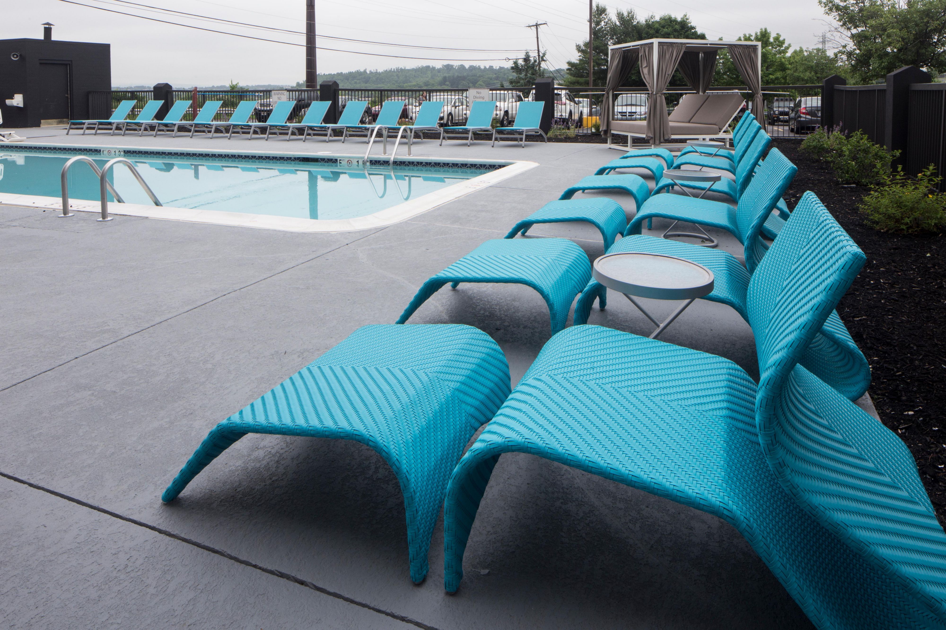 Whether you like to lounge poolside or make a splash, our seasonal outdoor pool area is the perfect place to unwind. Sink into comfortable lounges and bask in the sun. Enjoy beverage service from 4:30 PM to 10:00 PM while you socialize in the warm glow of our fire pits. Pool hours are 9:00 AM - 10:00 PM.
