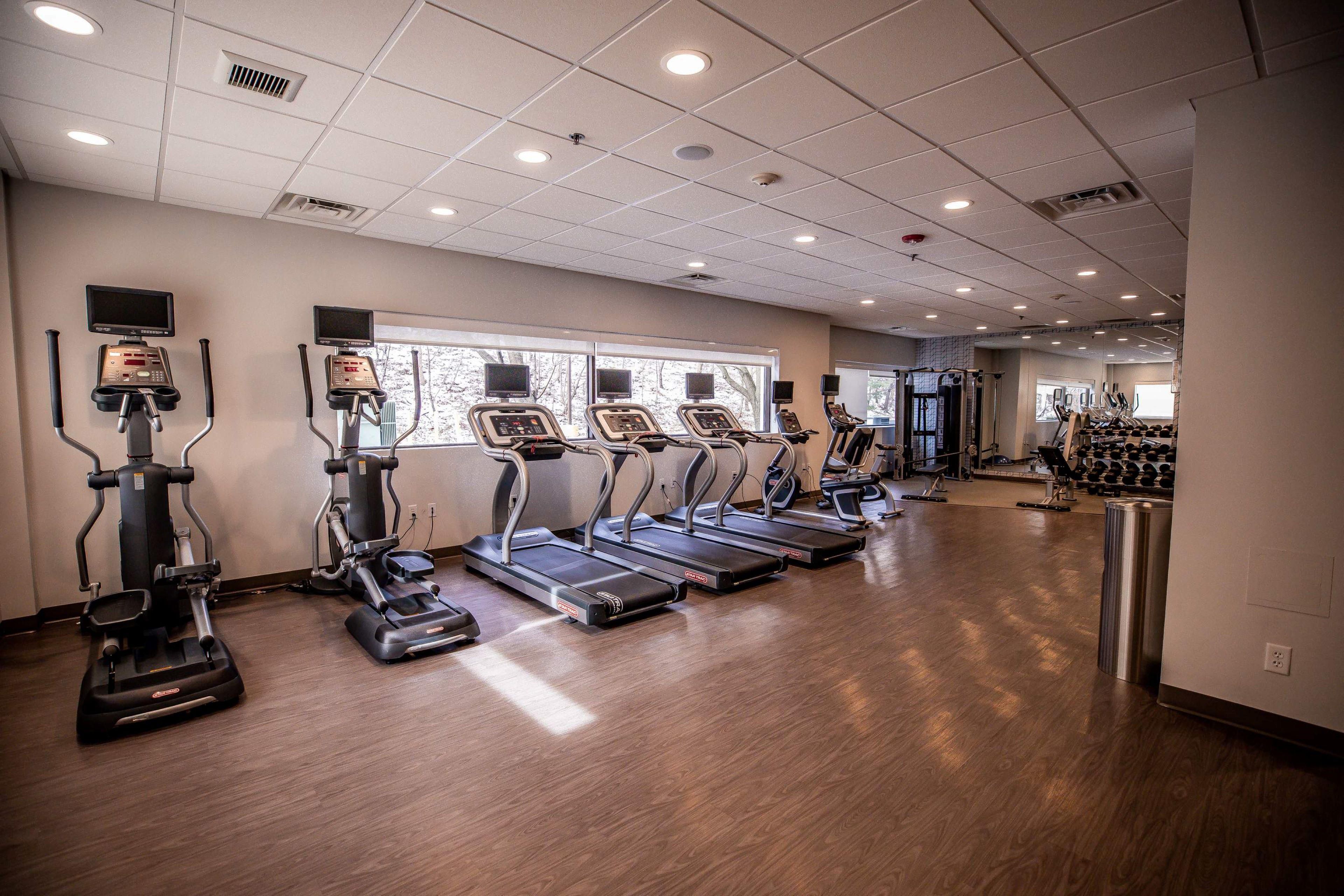 Take charge of your fitness at our Harrisburg-Hershey hotel, with our fully equipped fitness center. Indulge in a cardio workout with treadmills, elliptical machines, and stationary bikes, or strengthen and tone with free weights, yoga mats, and balance balls. With round-the-clock access, enjoy the convenience of working out on your own schedule. 