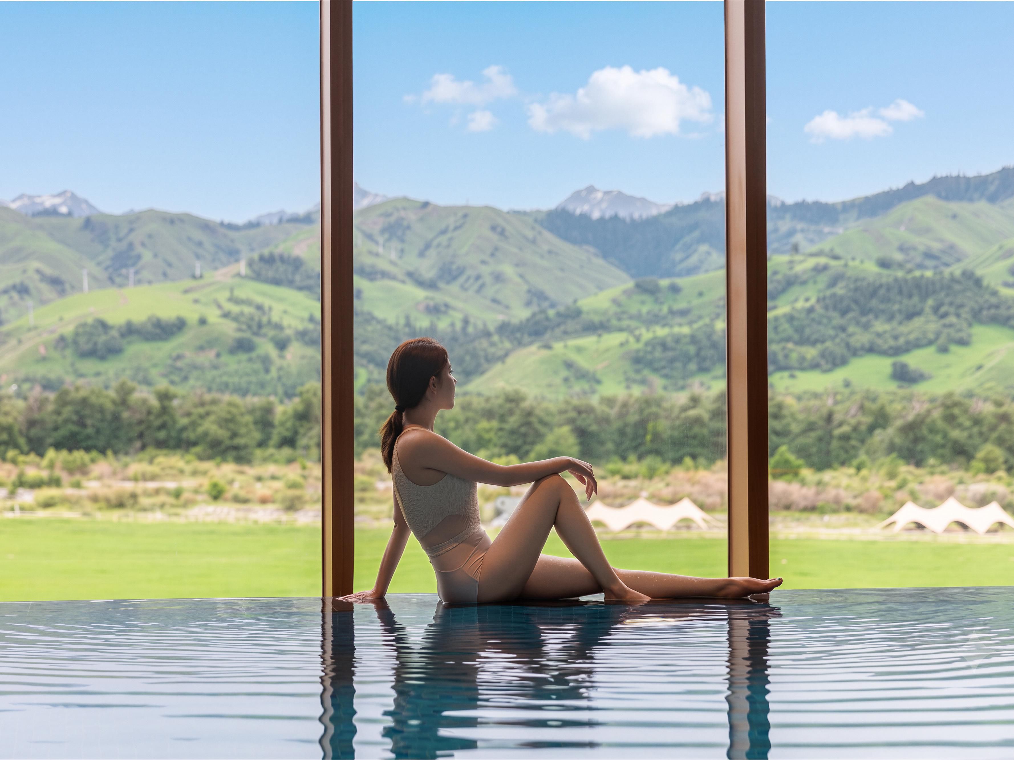 Vue sur la piscine
