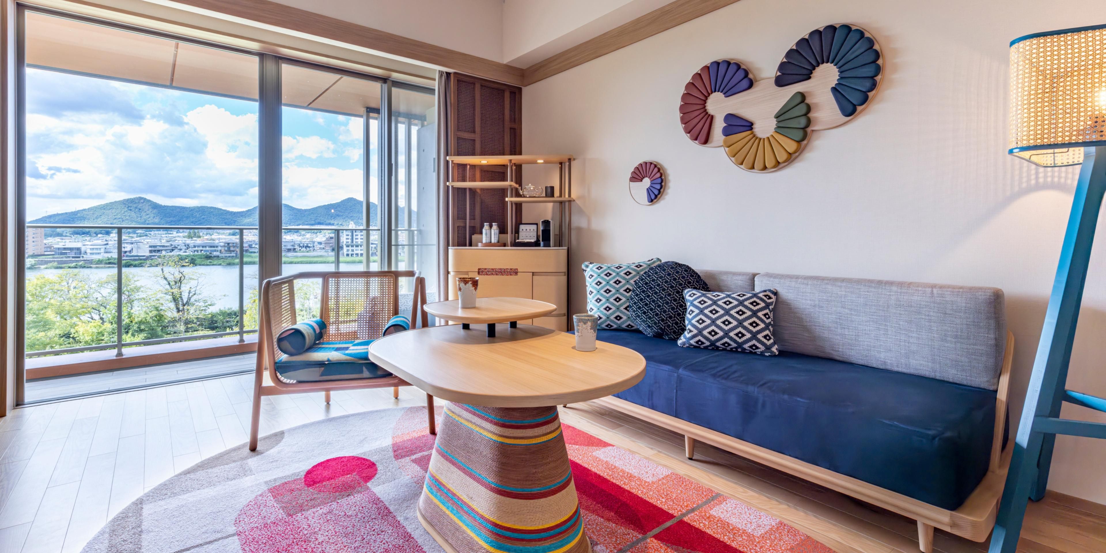 This spacious 70㎡ suite features a separate living room & bedroom