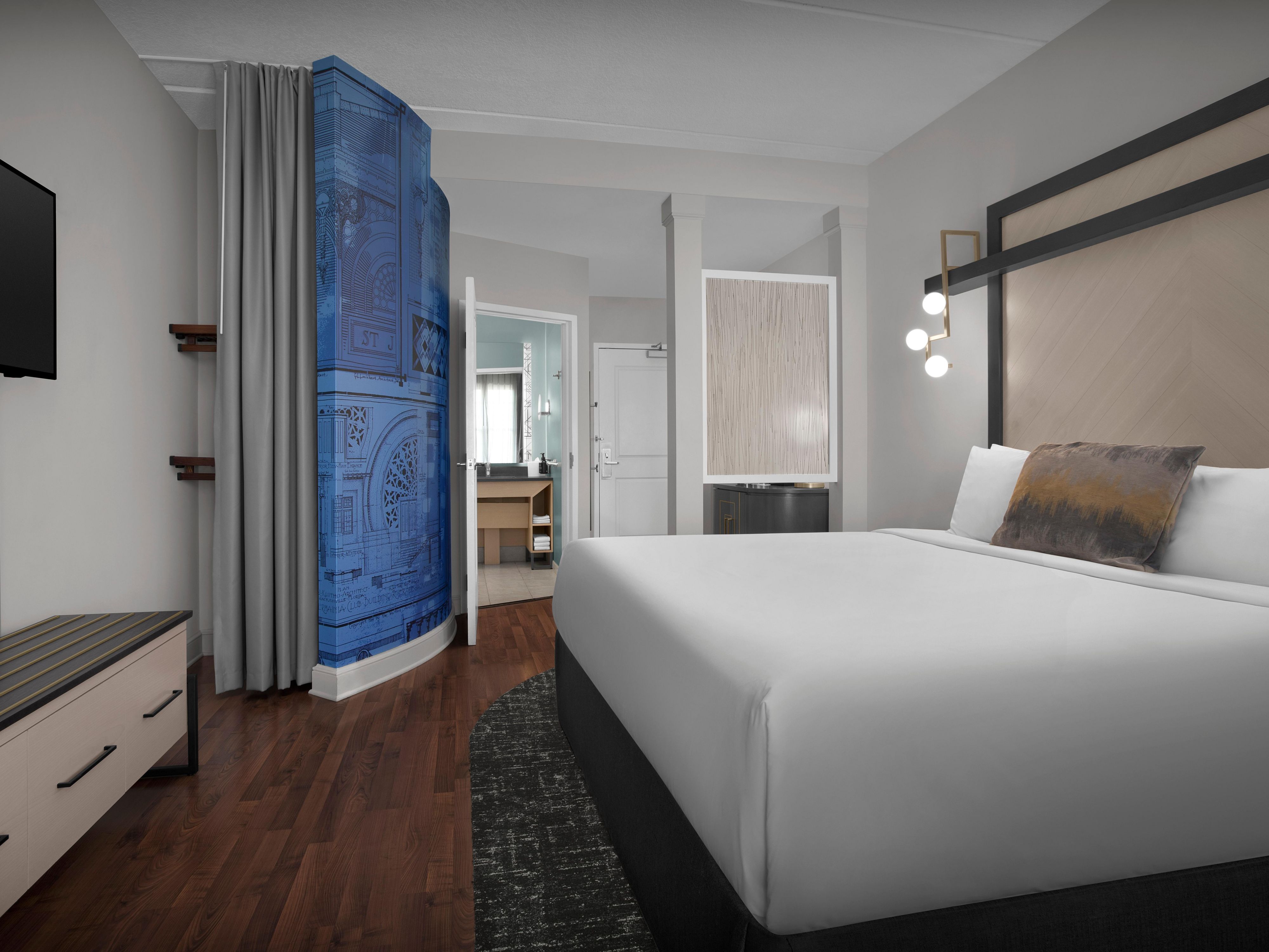 Pull back the covers, hop in, and catch your favorite TV show.