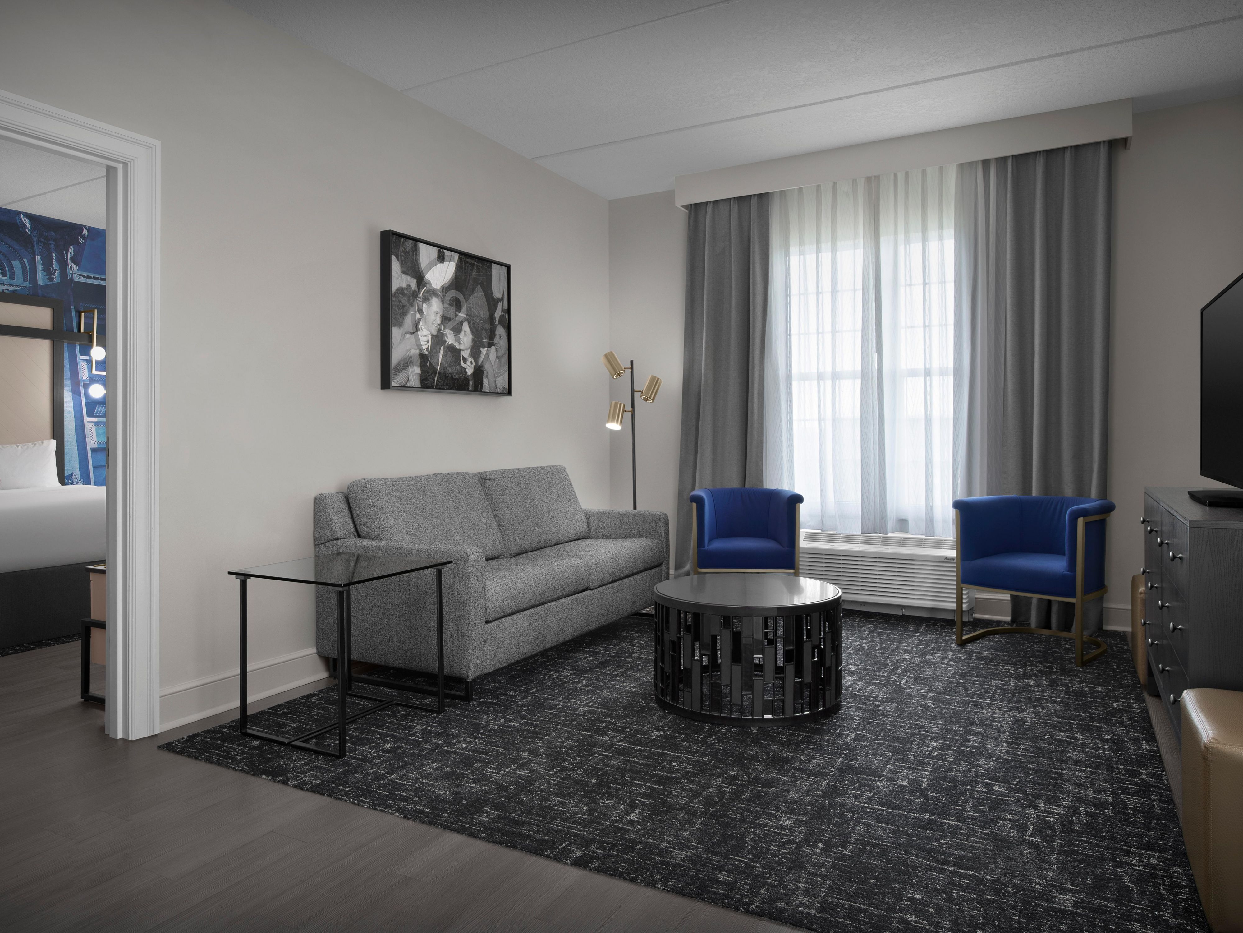 Enjoy the seating area in our King Suite.