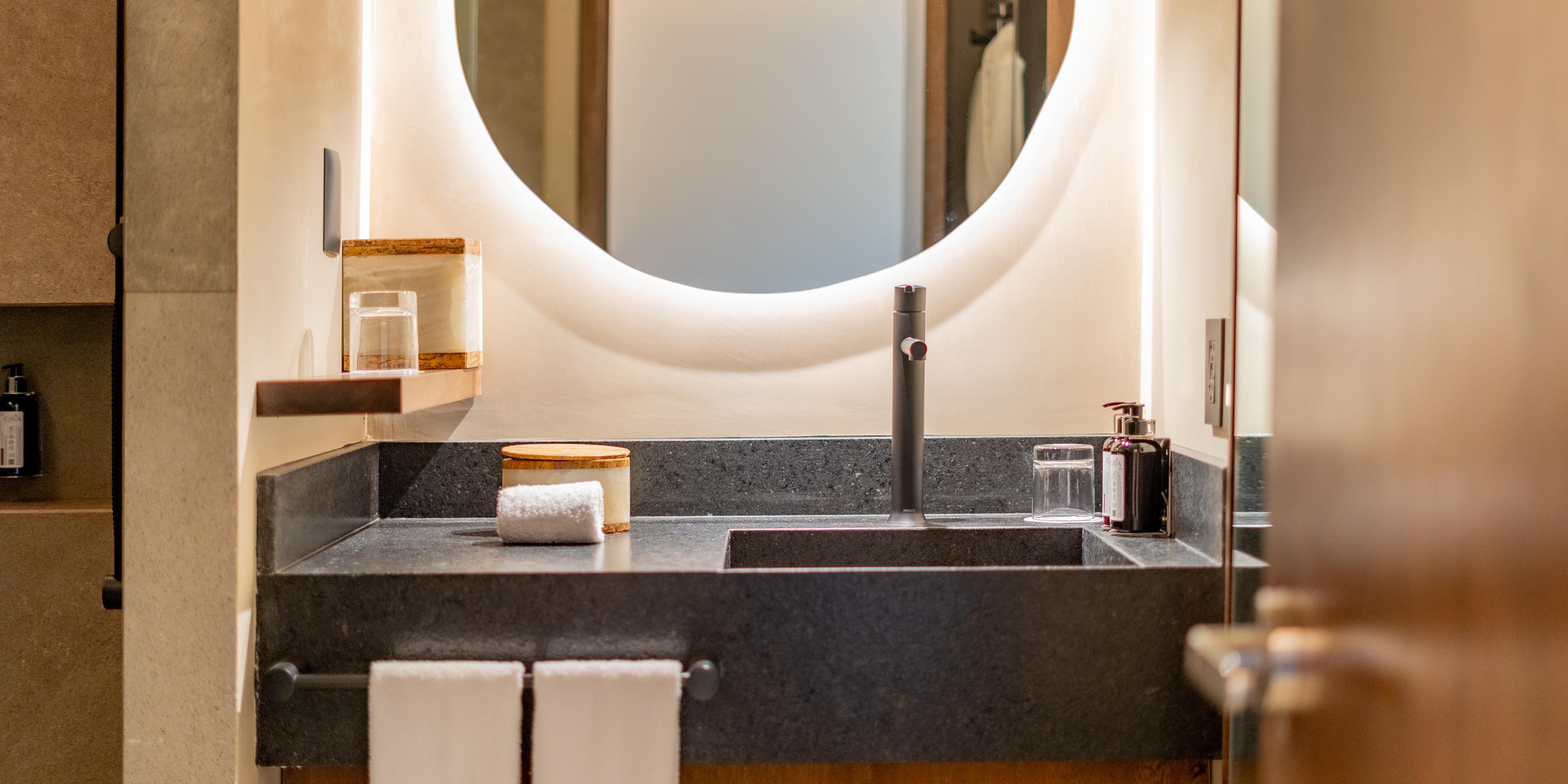 Enjoy our illuminating mirrors and well-lit bathrooms.