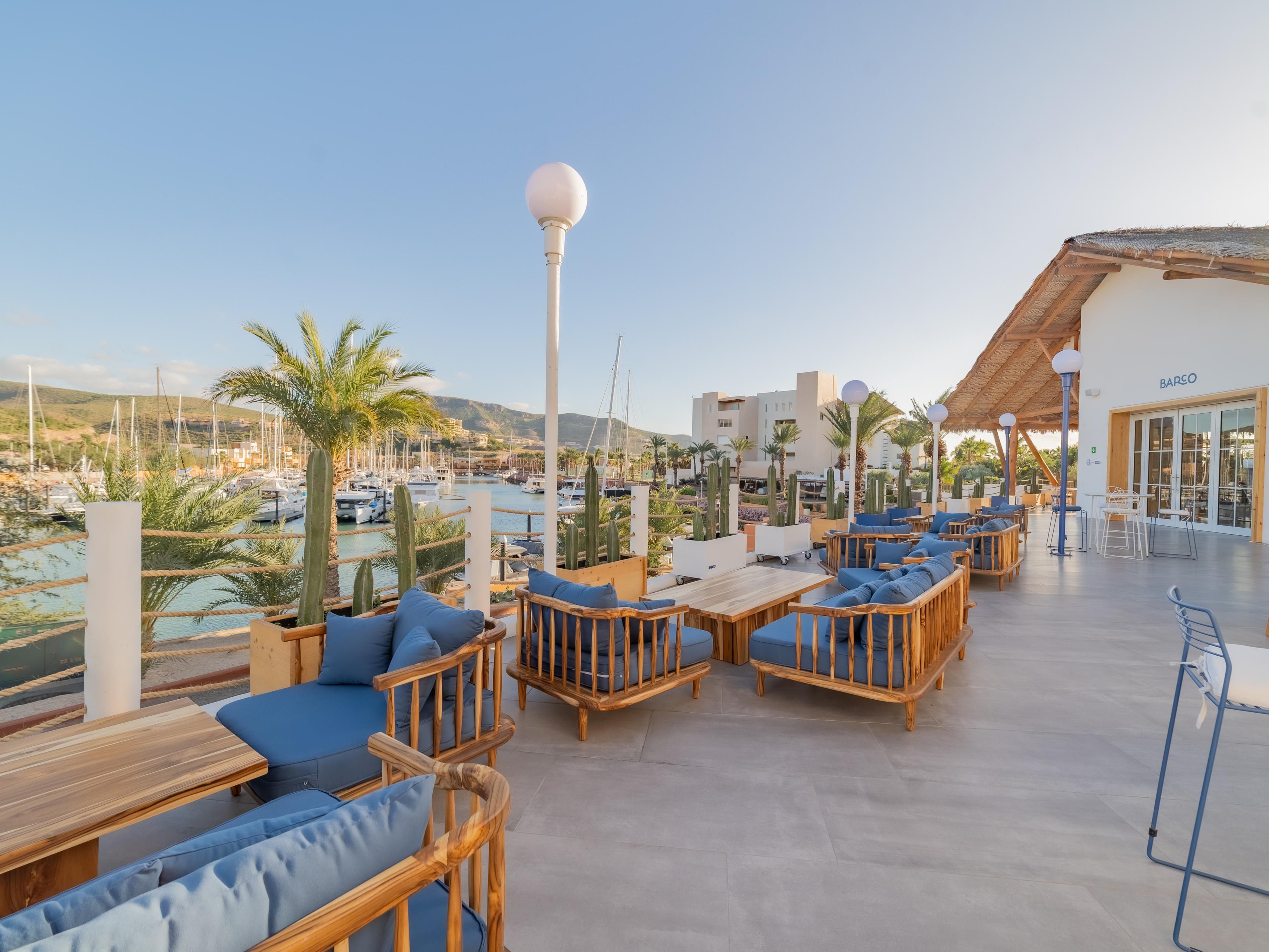Enjoy the view and a drink at Barco restaurant terrace.