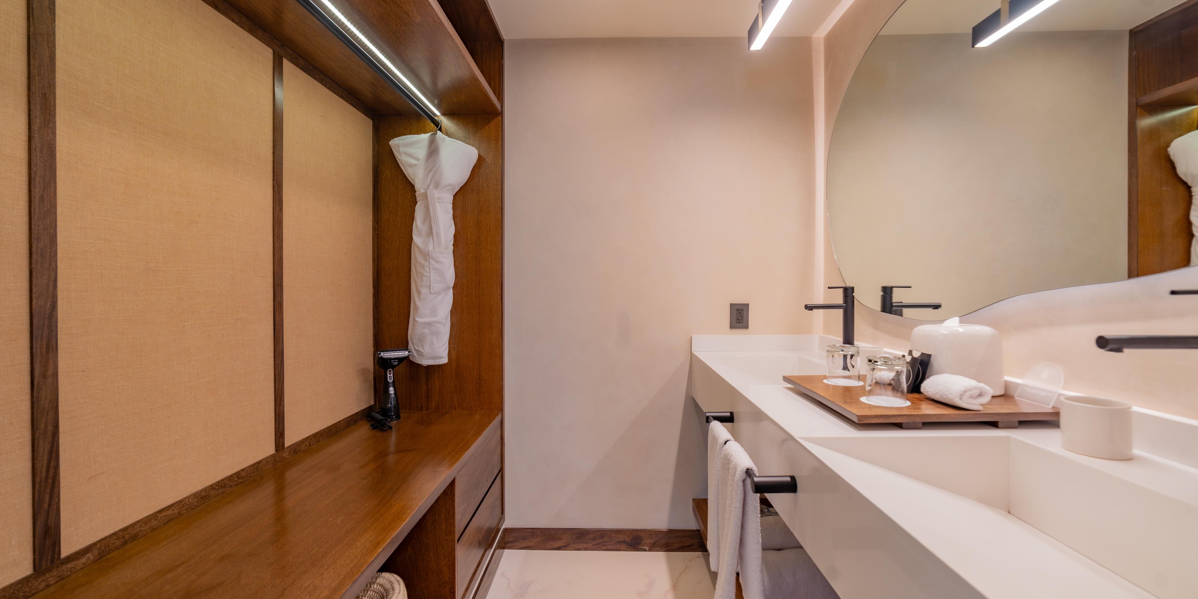 Spacious bathrooms to recharge after a long day.