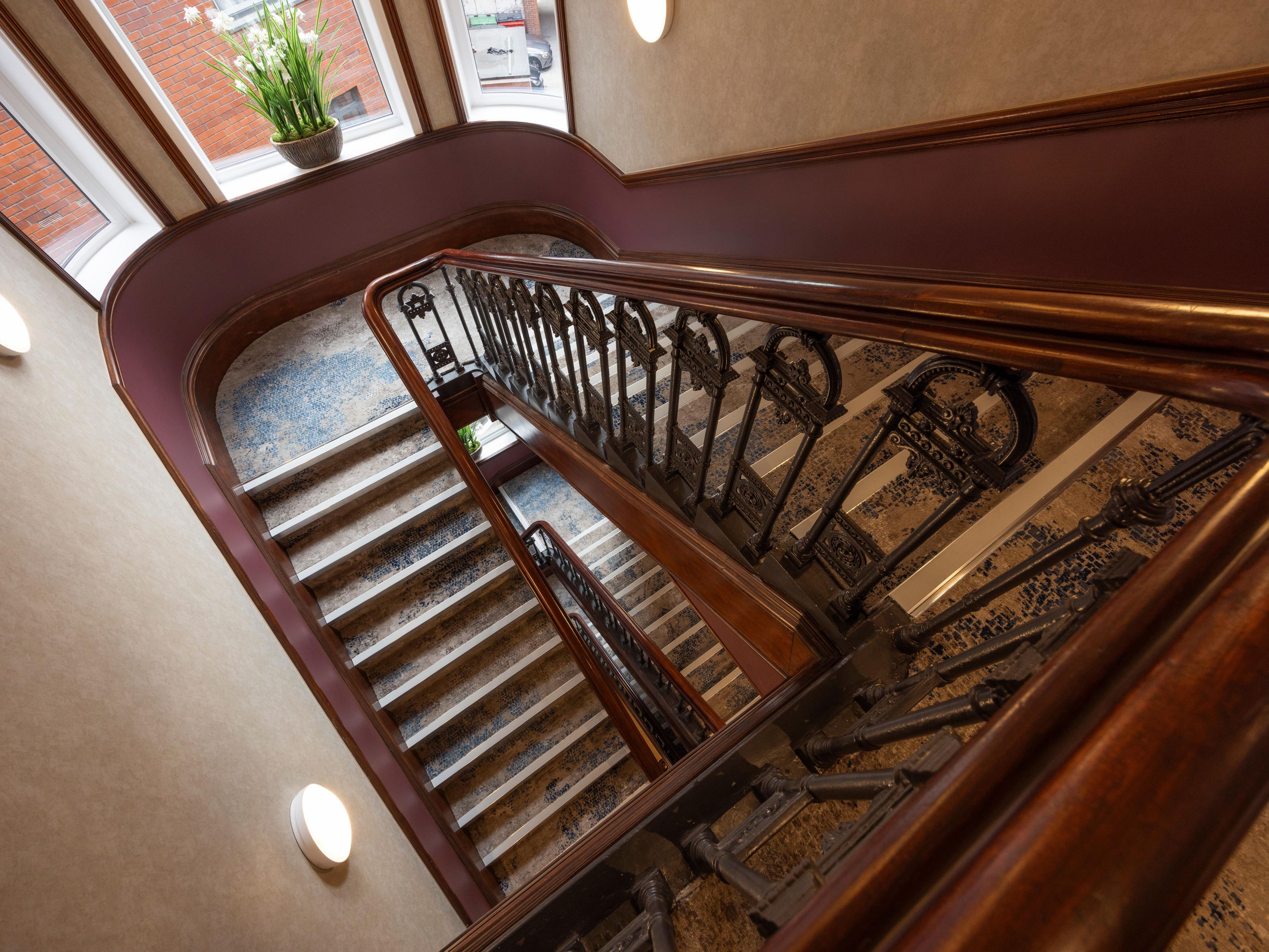 Our iconic staircase, connecting every floor of the hotel