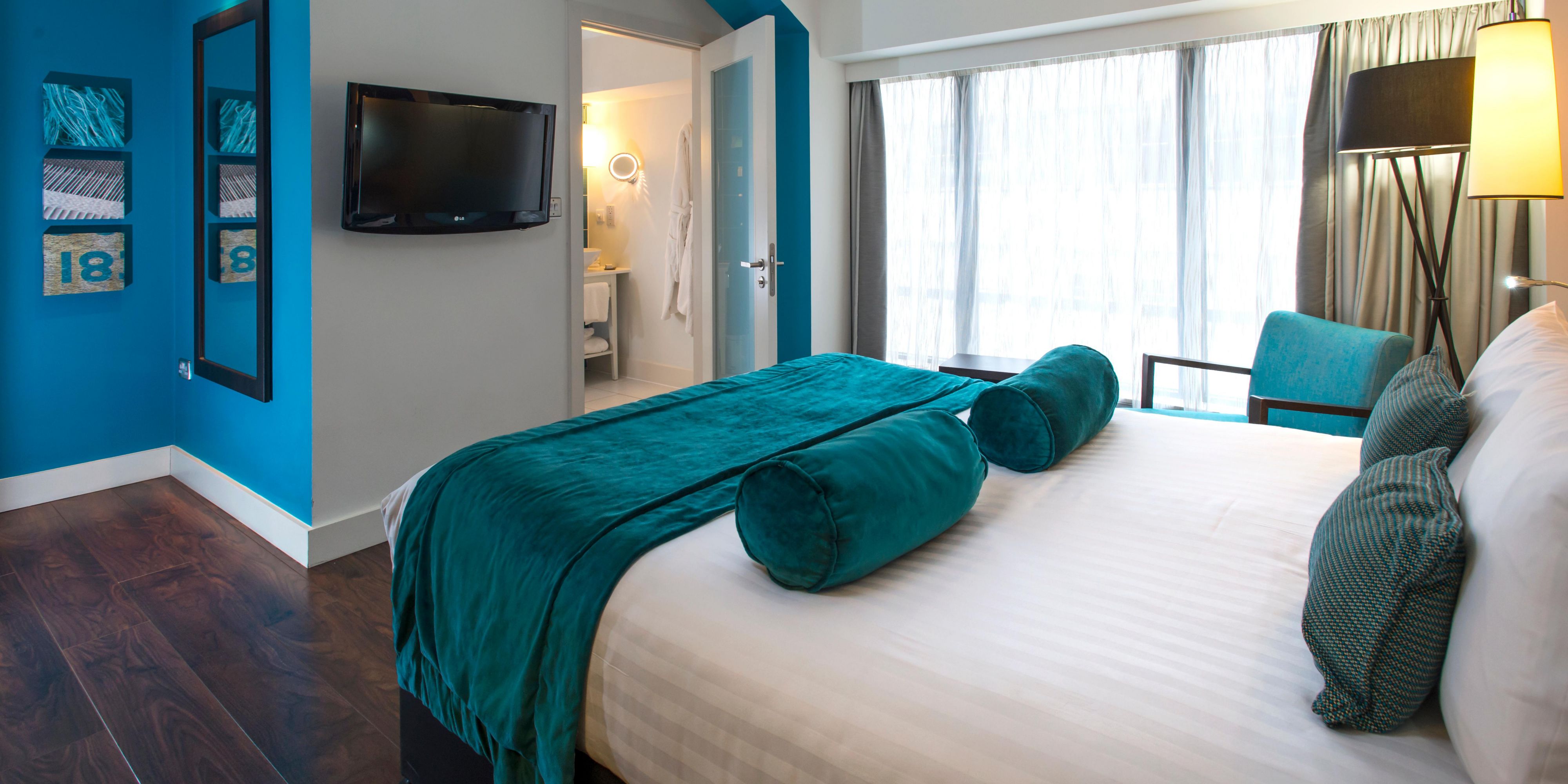 Double bed room with selection of complimentary snackbar items