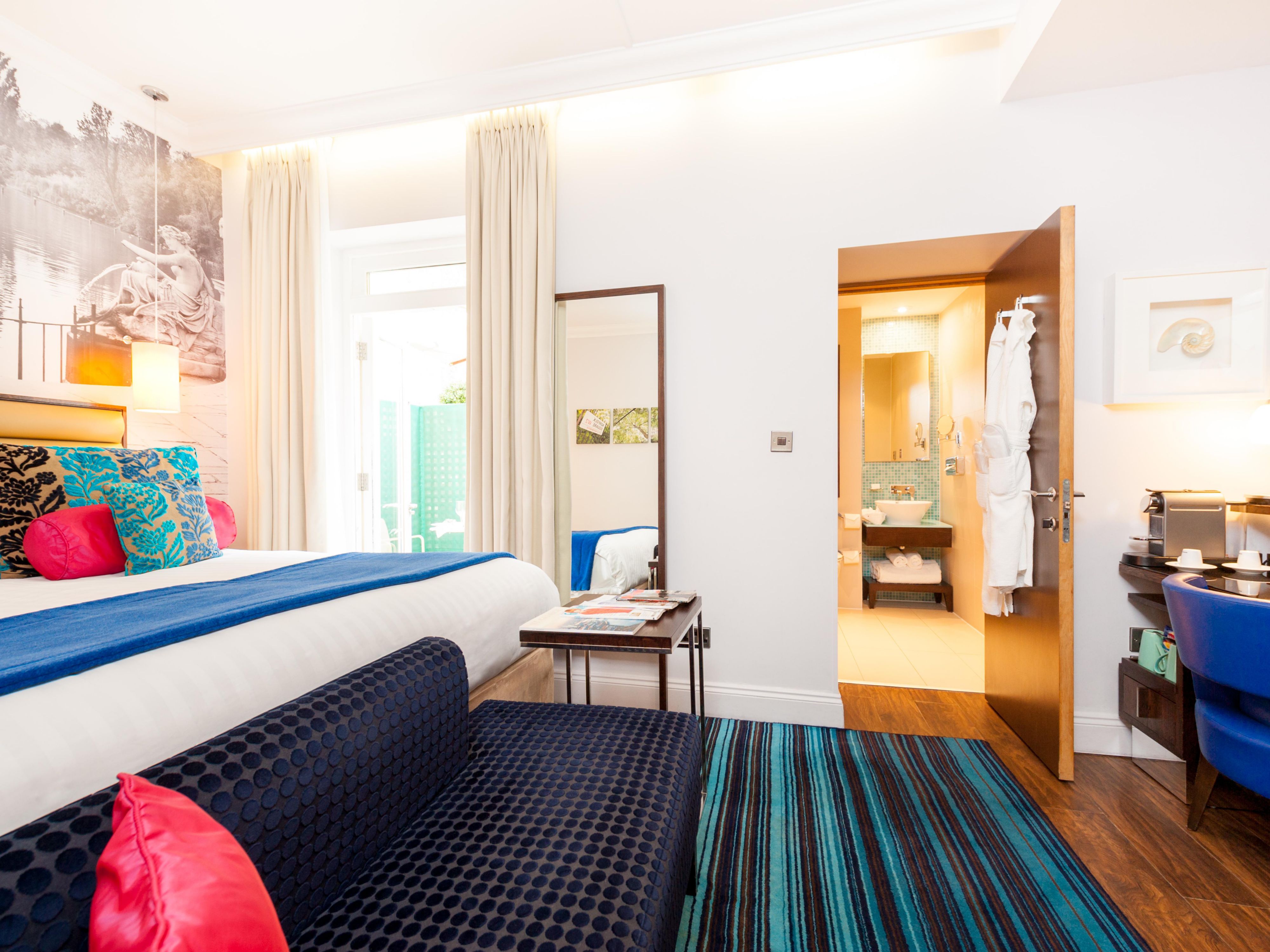 Guestroom with private patio space